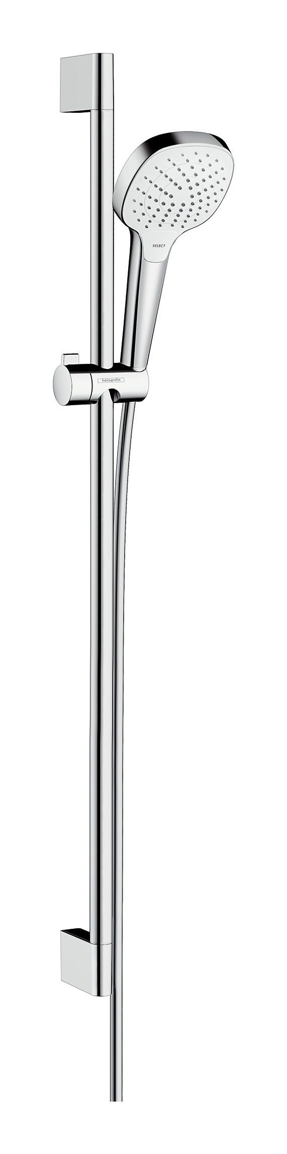 hansgrohe Stangenbrause-Set Croma Select E, Höhe 95.9 cm, 3 Strahlart(en), Brauseset 110 Vario mit Brausestange 900 mm - Weiß / Chrom