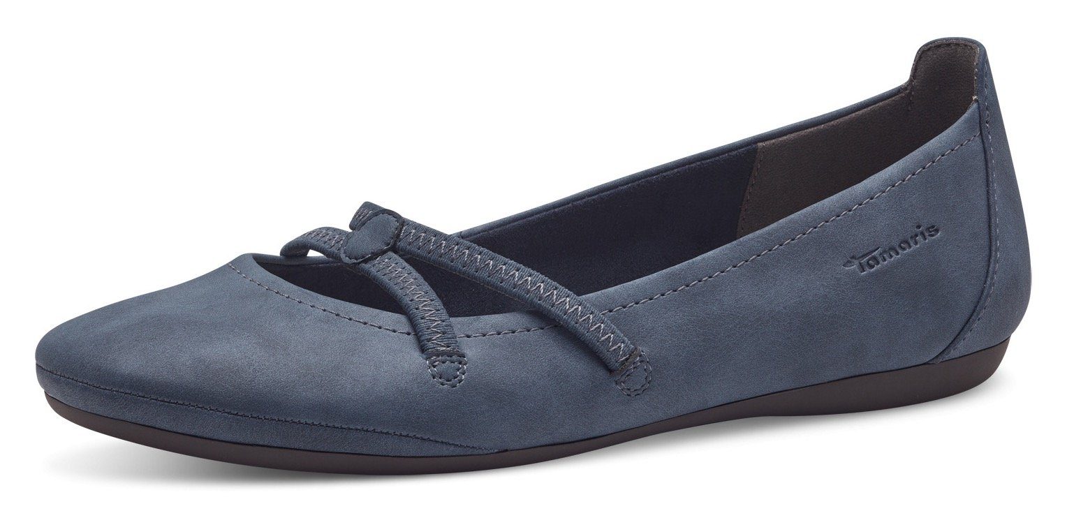 Tamaris Caterina Ballerina mit Gummizugriemchen navy