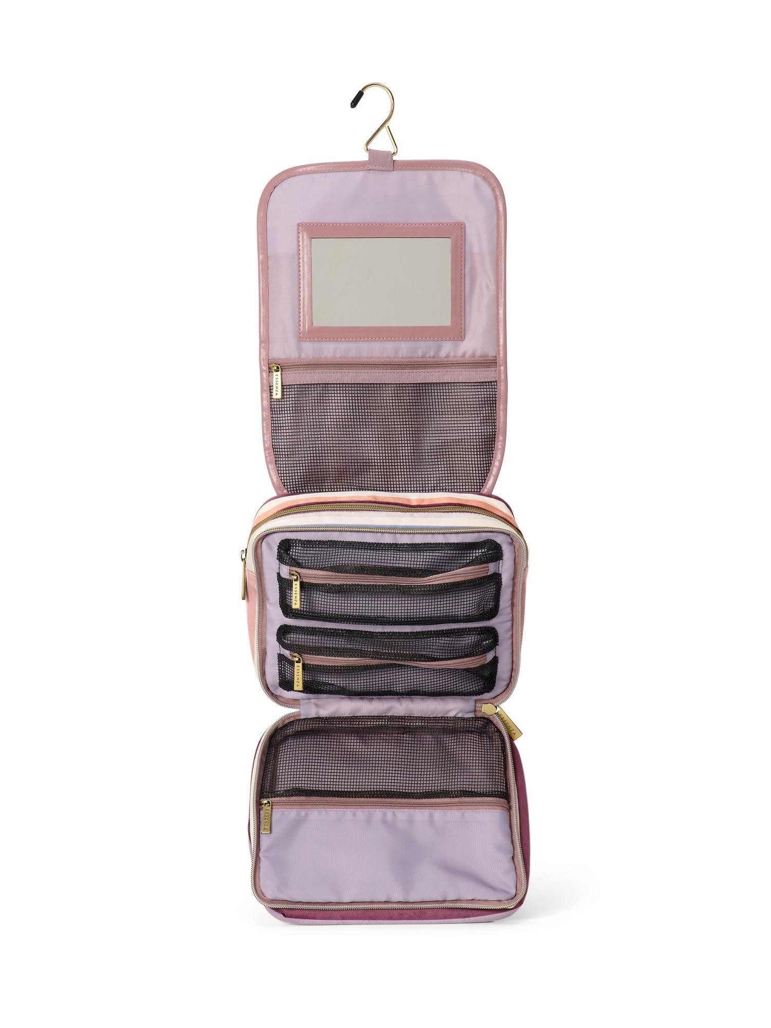 Essenza Kulturbeutel Sunny Donna (1-tlg), mit Streifendesign, Spiegel und Haken