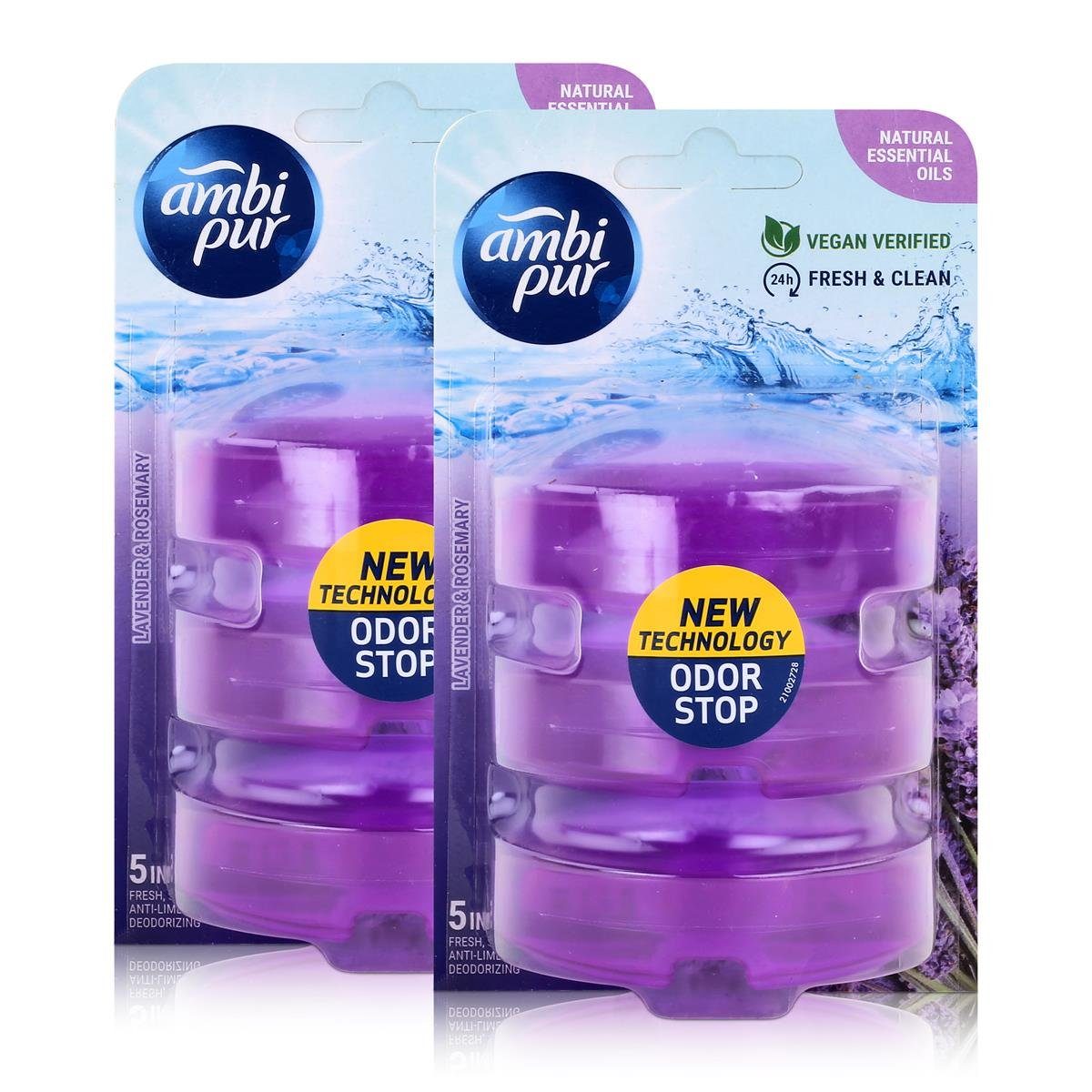 WC-Duftspüler Ambi Pur WC-Frische Lavender & Rosemary Nachfüller 3x55ml (2er Pack)