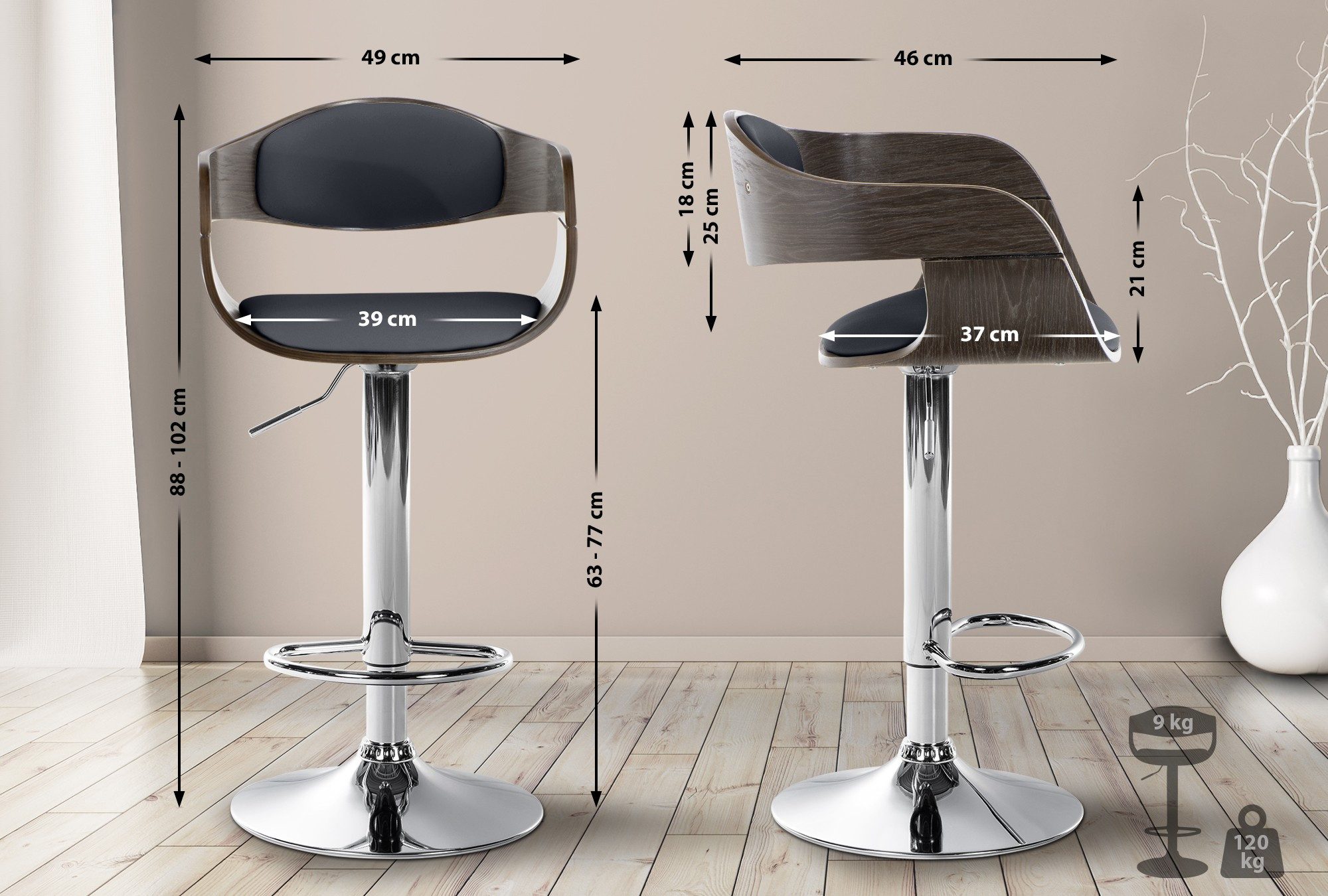 CLP Barhocker Kingston, Kunstleder-Bezug, Hocker-Sitz aus günstig online kaufen