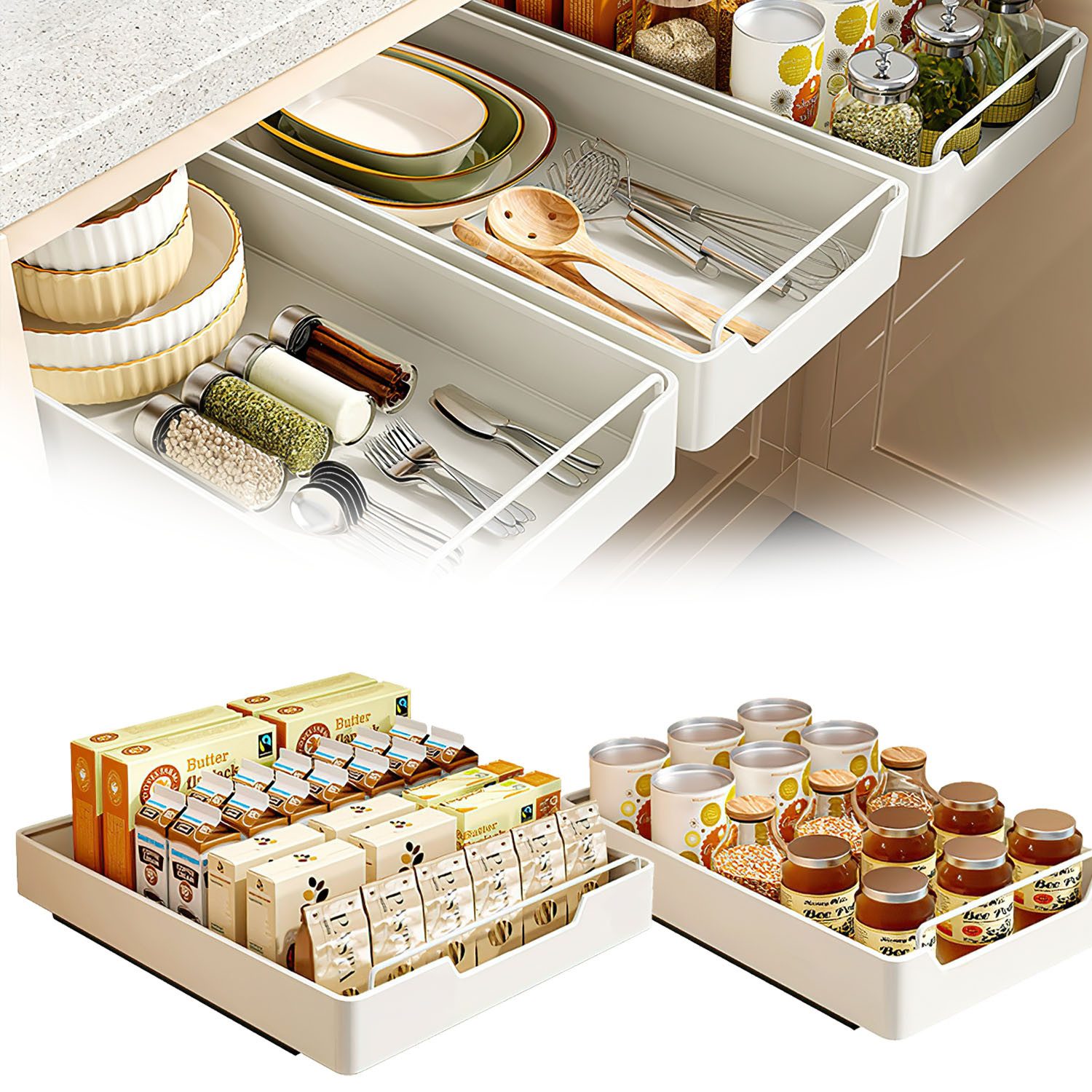 Refined Living Ablageregal Teleskopschublade 2St Kein günstig online kaufen