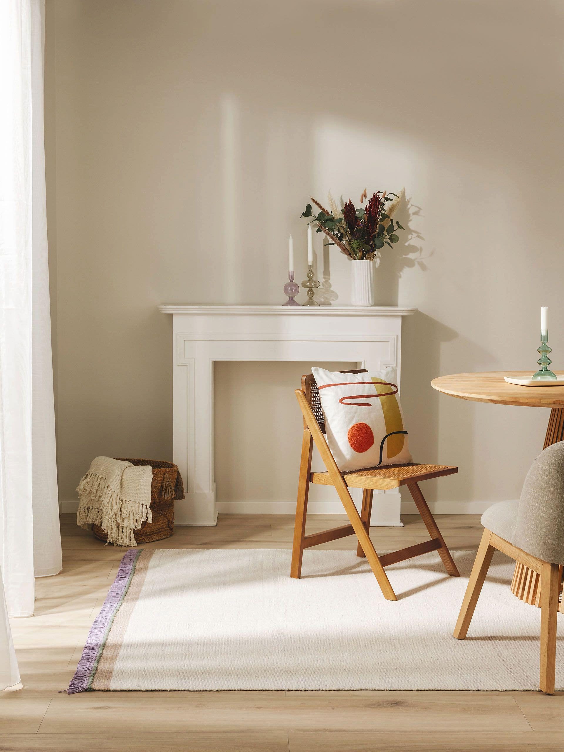 benuta Wollteppich Karla, rechteckig, Höhe: 5 mm, Kunstfaser, Berber, Ethno günstig online kaufen