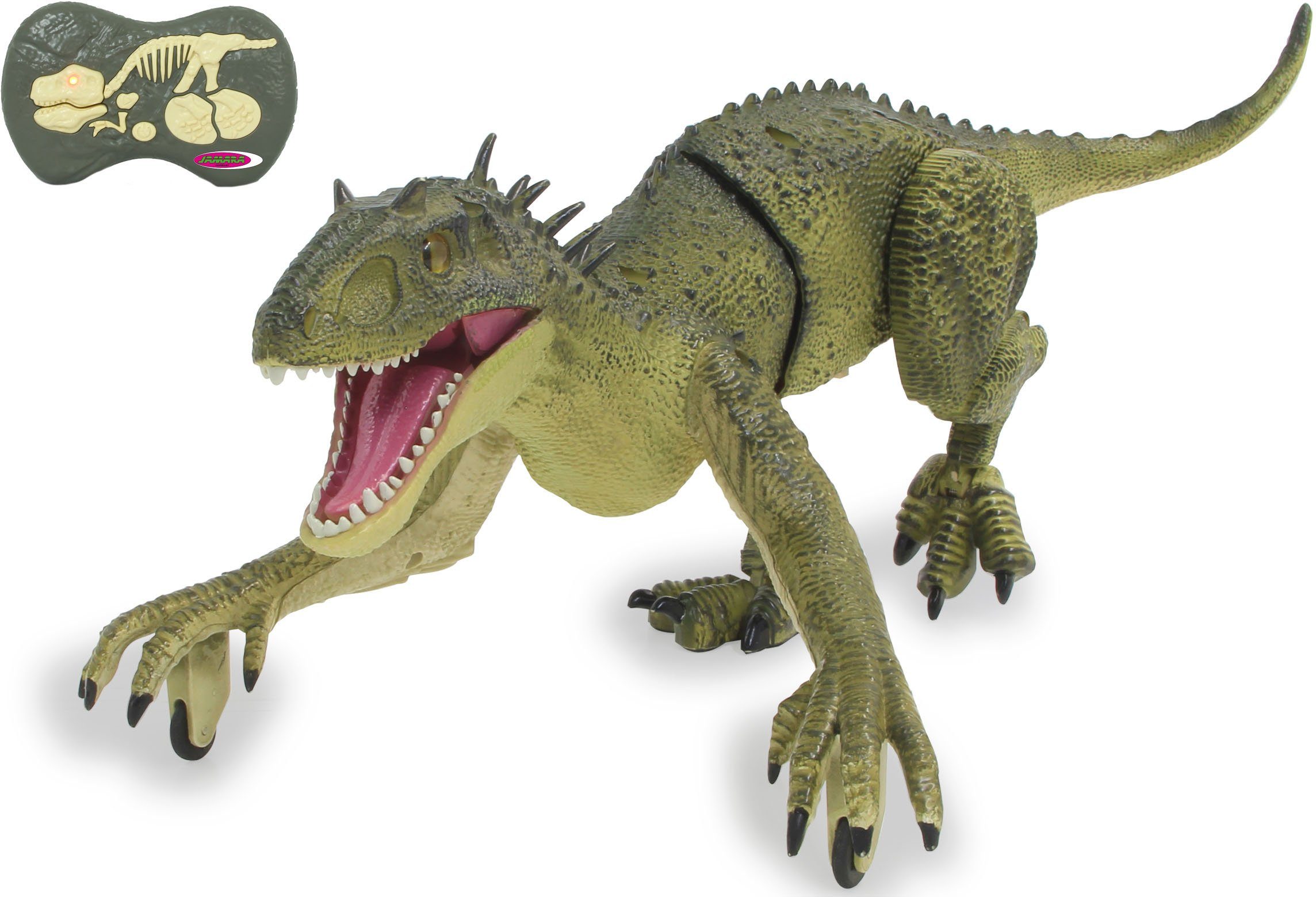 Jamara RC-Tier Dinosaurier Exoraptor, Li-Ion 3,7V, 2,4GHz, grün, mit Licht und Sound