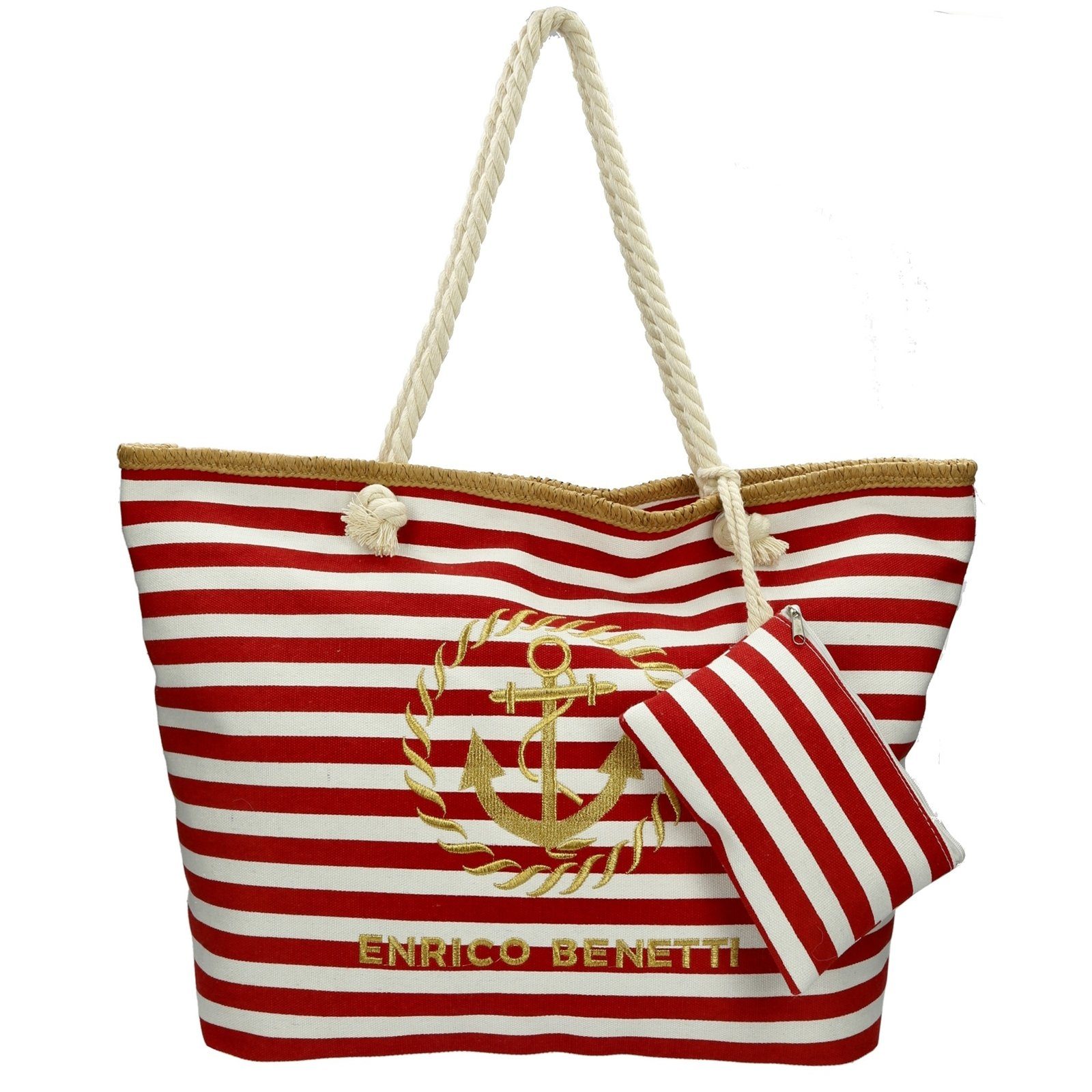 HTI-Living Shopper Maritime Strandtasche Shoppingtasche Rot