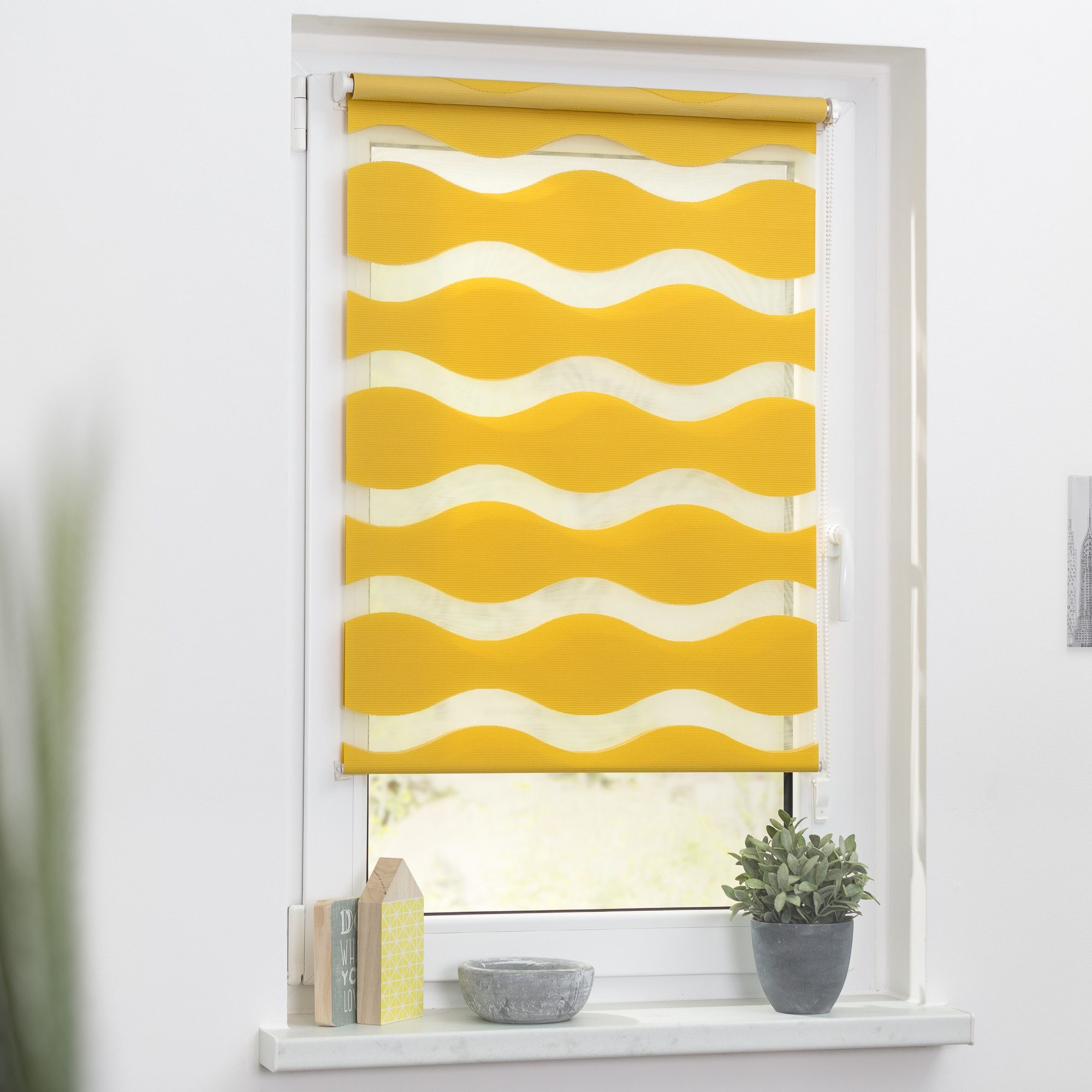 Doppelrollo Duo Rollo Welle Klemmfix, ohne Bohren, Roomy, Klemmbar, Klemmbar