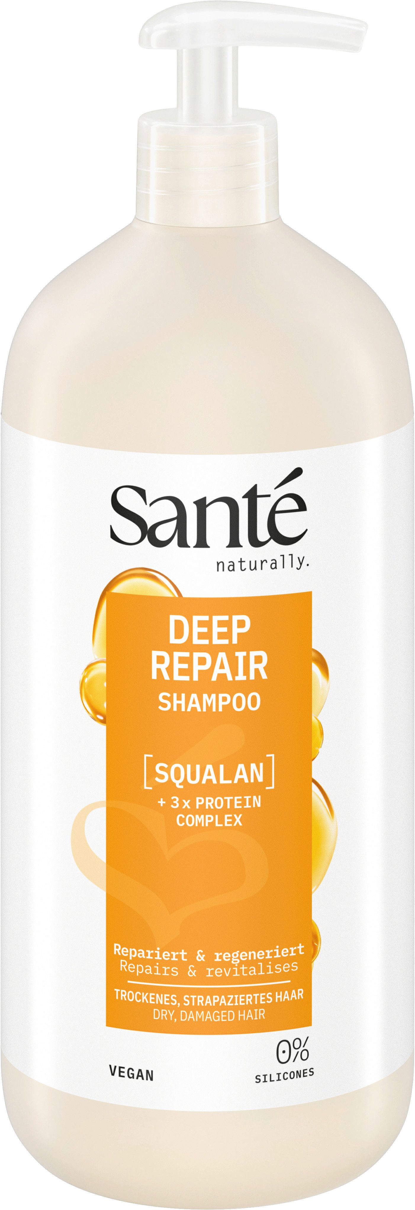 SANTE Haarshampoo Deep Repair Shampoo Squalan, Haarshampoo, mit Squalan, für strapaziertes Haar, vegan
