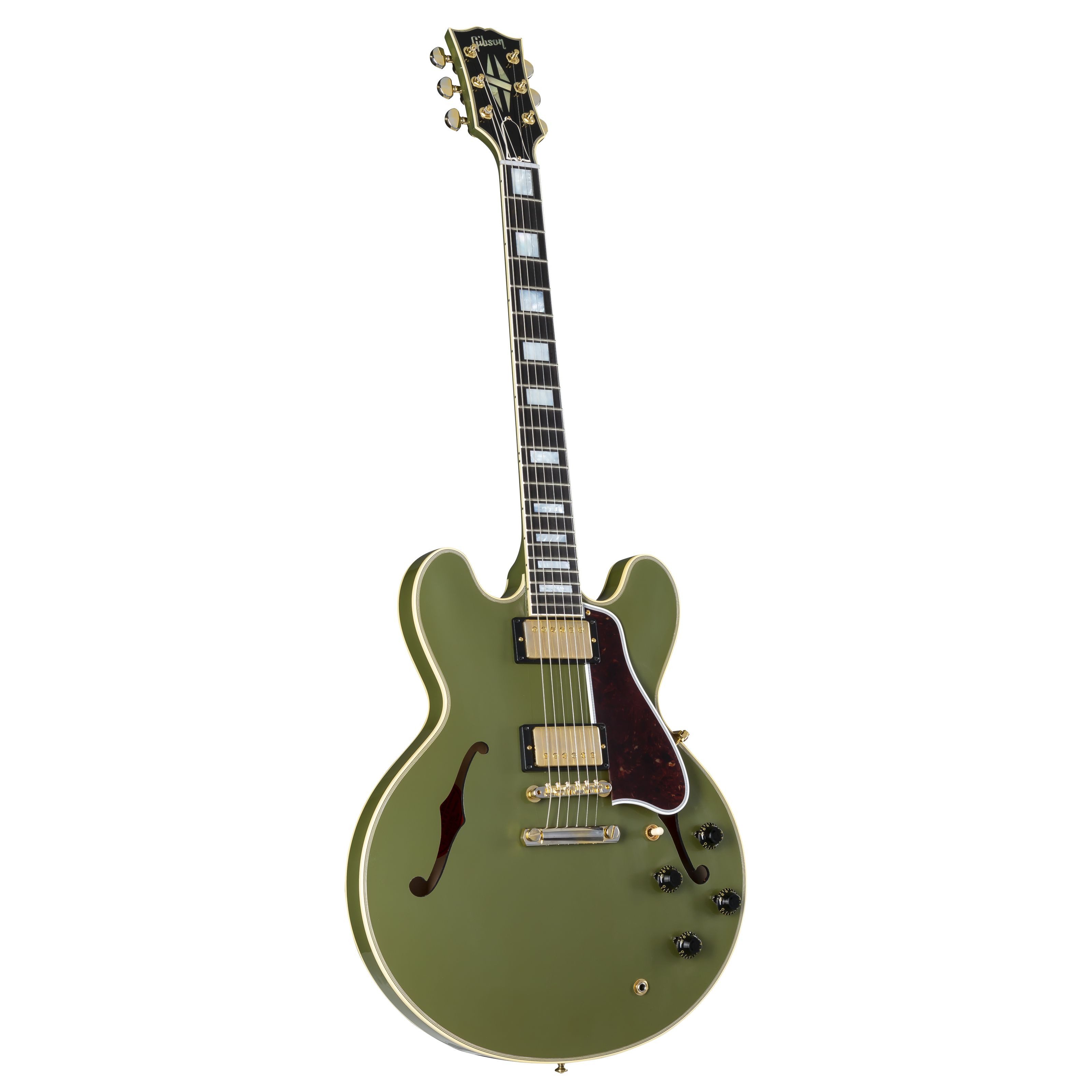Gibson E-Gitarre, E-Gitarren, Premium-Instrumente, 1959 ES 355 Reissue Antique Olive Drab Stop Bar - Custom E-Gitarre