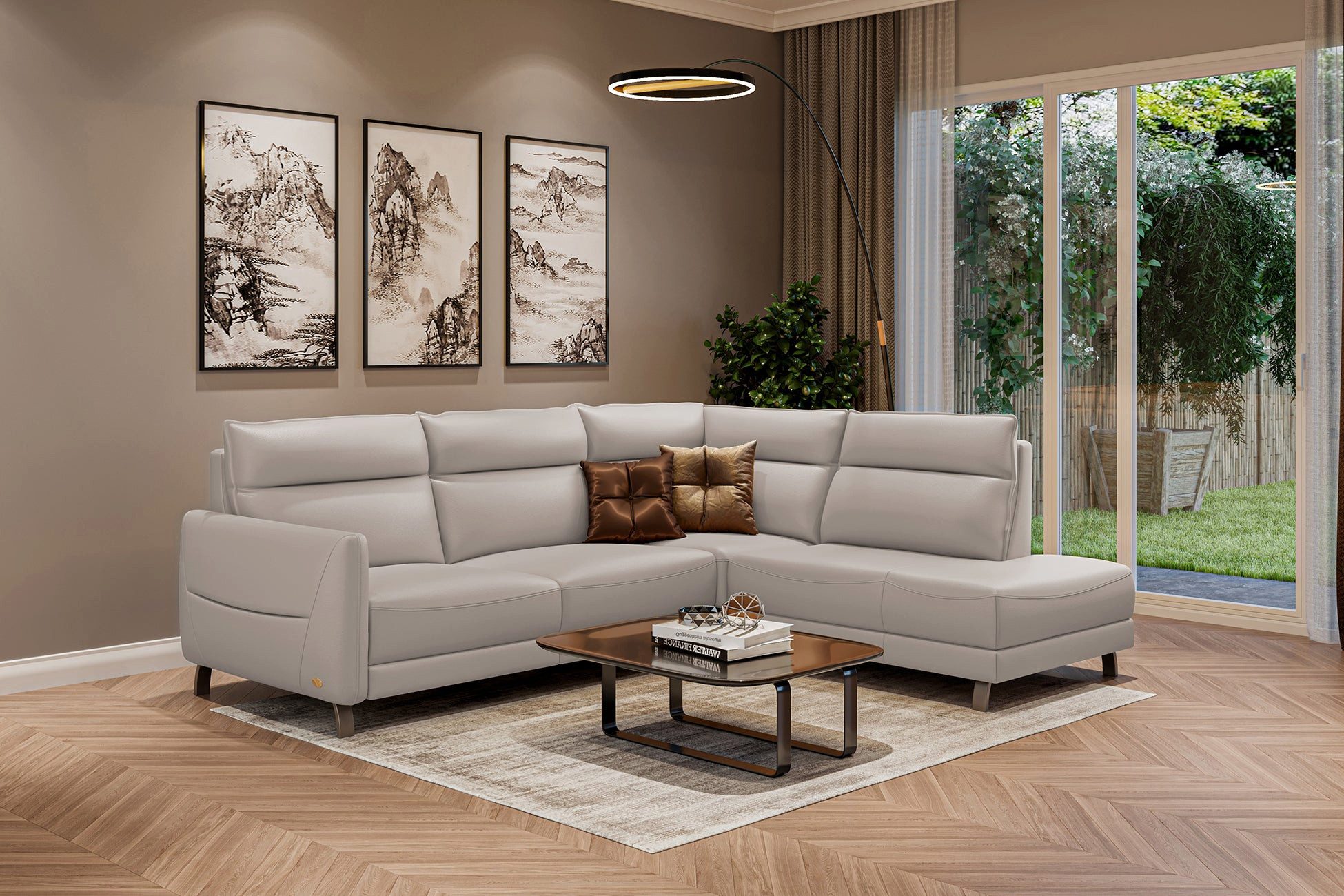 moebeloutlet.de Ecksofa Moebeloutlet.de Italian Luxus Ecksofa Leder - Entspannungsfunktion, Elektrische Relaxfunktion