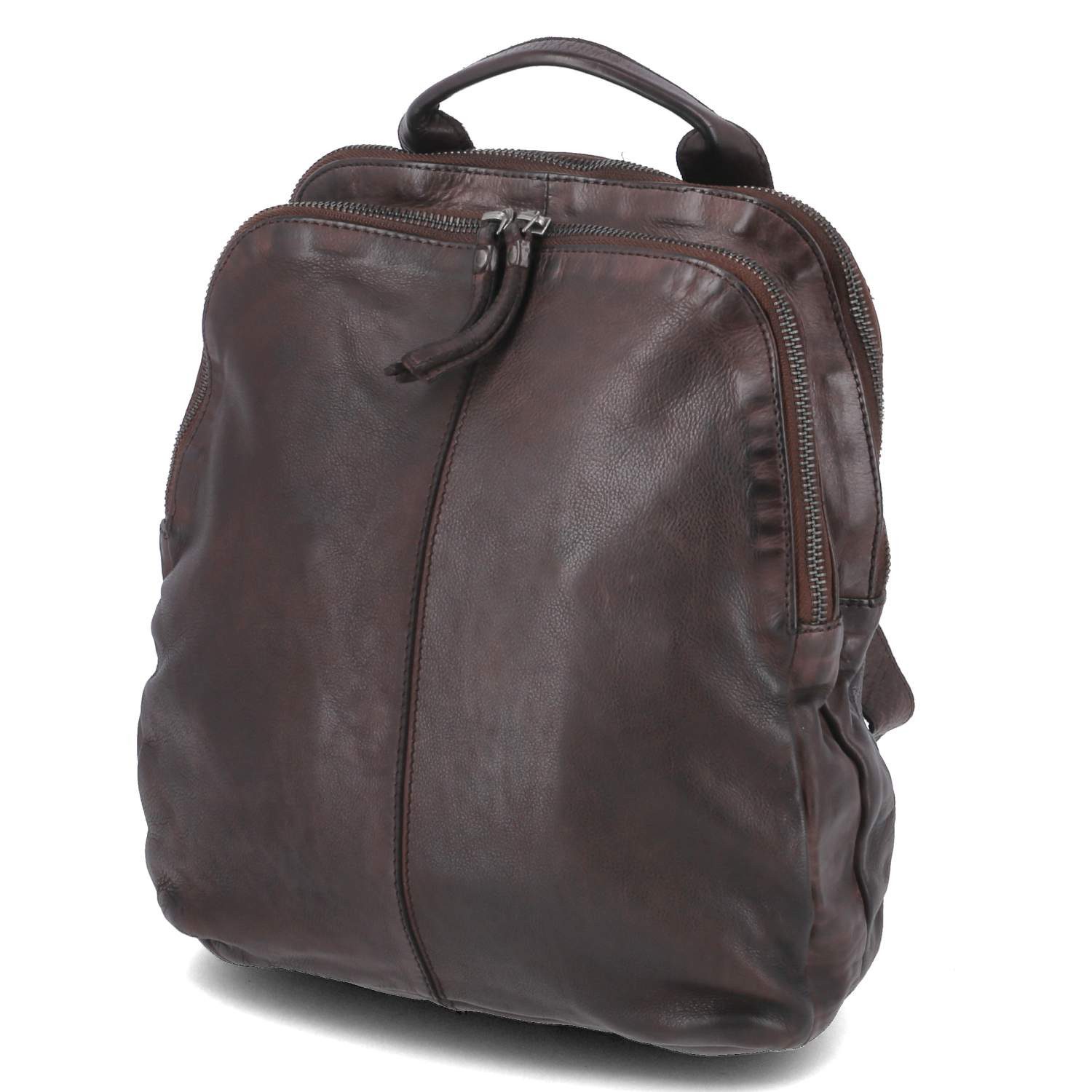 Cityrucksack Beliana BEL9205-02 Rucksäcke Leder brown