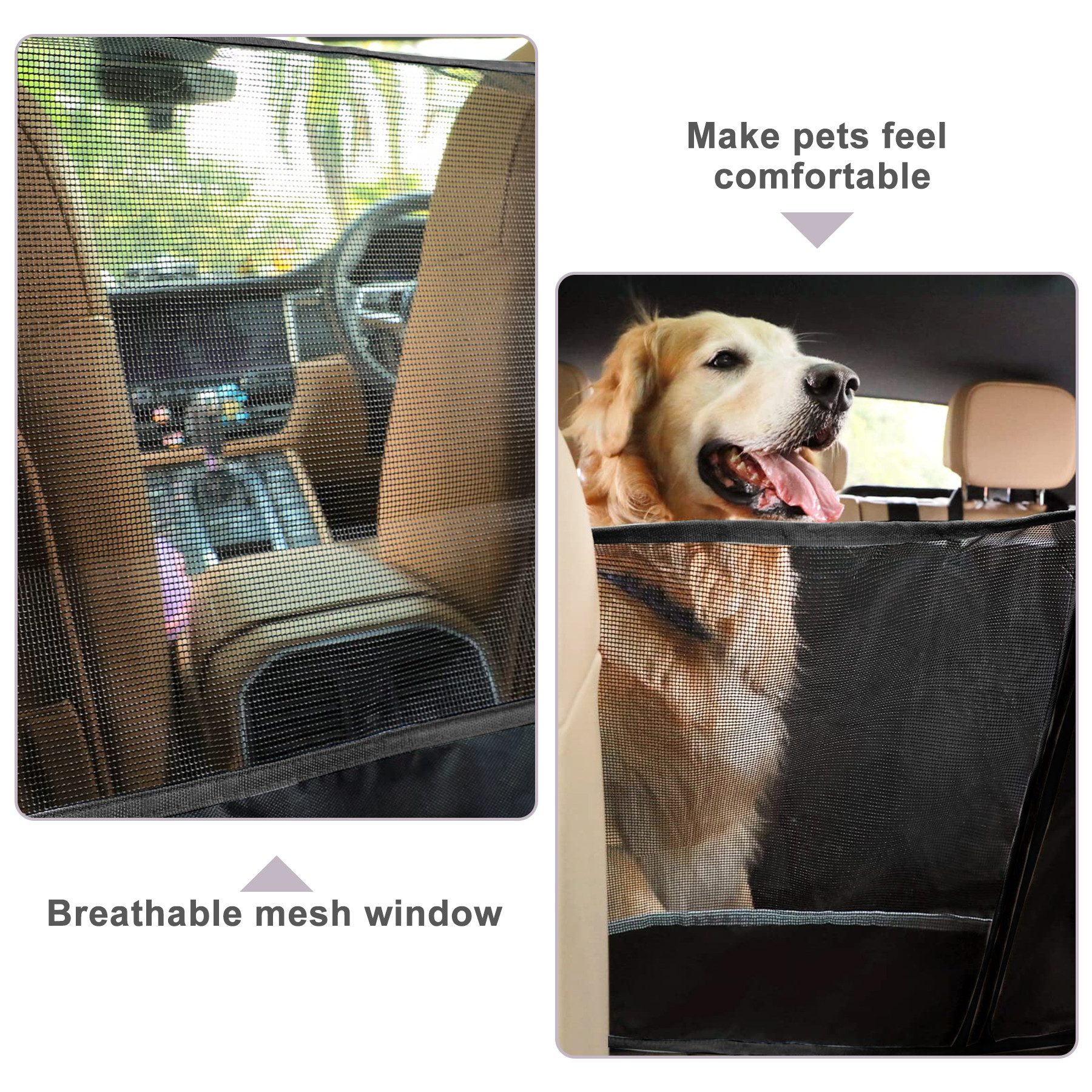 CALIYO Tierdecke Autoschondecke Hund Rücksitz mit Seitenschutz, Kratzfest Autodecke Hundematte Auto, Hunde Autositz 147x137cm – Bild 3 von 5