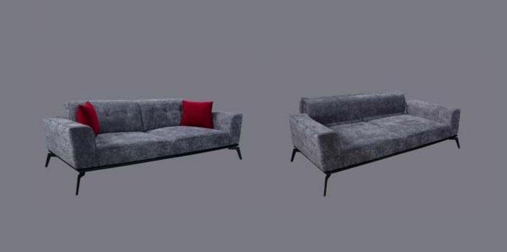 Made Couch, Sitz Europe Textil Sofas Stoff Grauer 3-Sitzer Wohnzimmer Sofa JVmoebel in Möbel