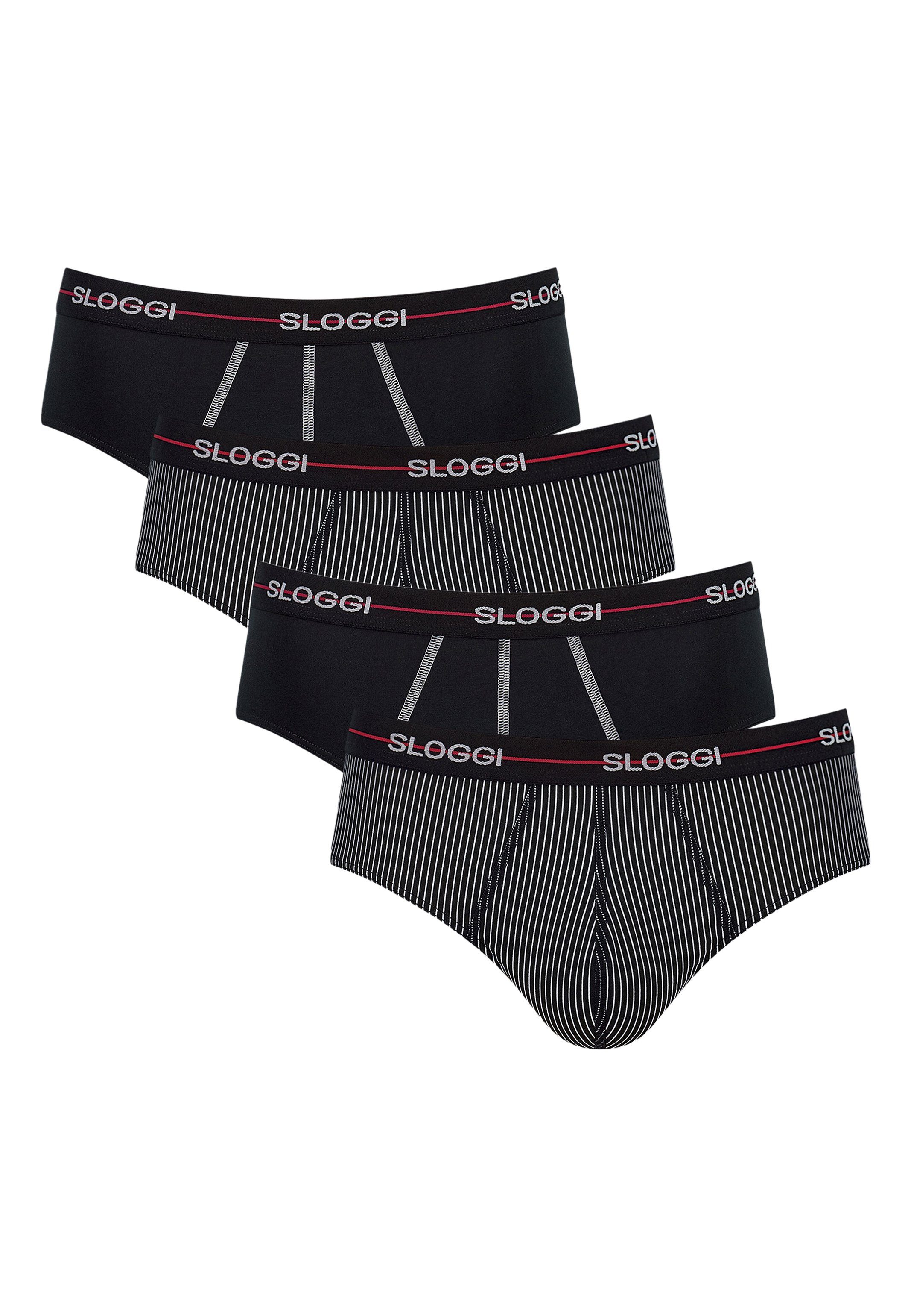 Sloggi Slip 4er Pack Start (Spar-Set, 4-St) Midi Slip / Unterhose - Baumwolle - Ohne Eingriff - Red - Dark combination