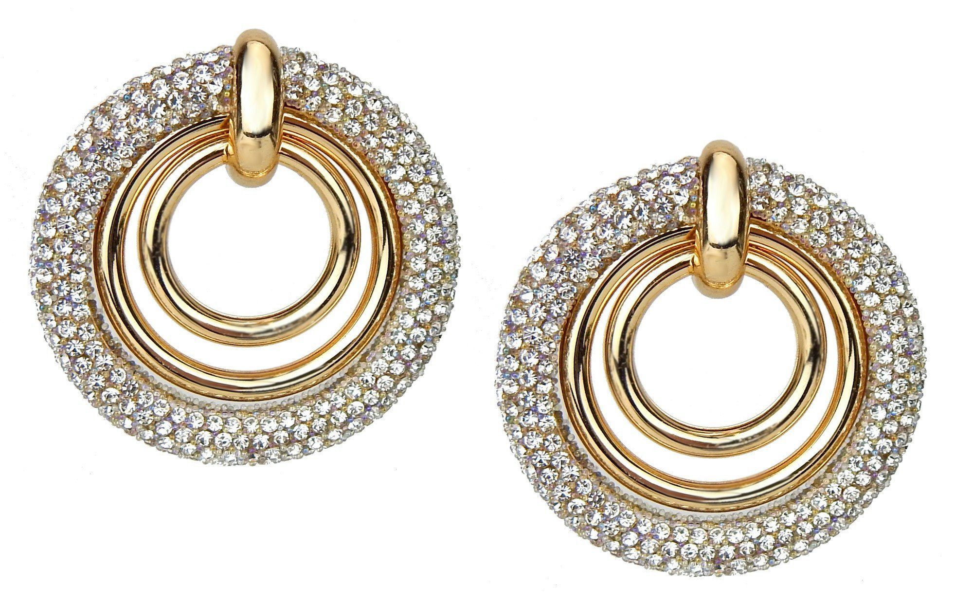 Ella Jonte Paar Creolen, Glitzernde XXL Statement-Creolen in Gold mit edlem günstig online kaufen