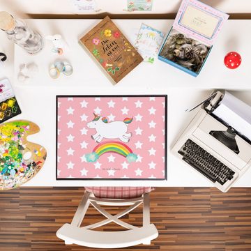 Mr. & Mrs. Panda Schreibtischunterlage Einhorn Regenbogen - Rot Pastell - Geschenk, Schreibwaren, Unicorn, E, (1 tlg)