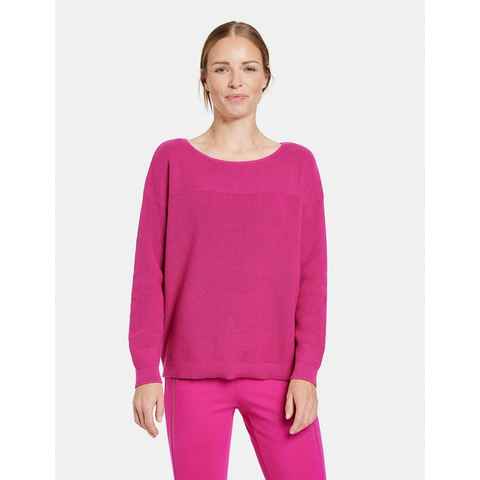 GERRY WEBER Rundhalspullover Pullover mit Strick-Mix GOTS