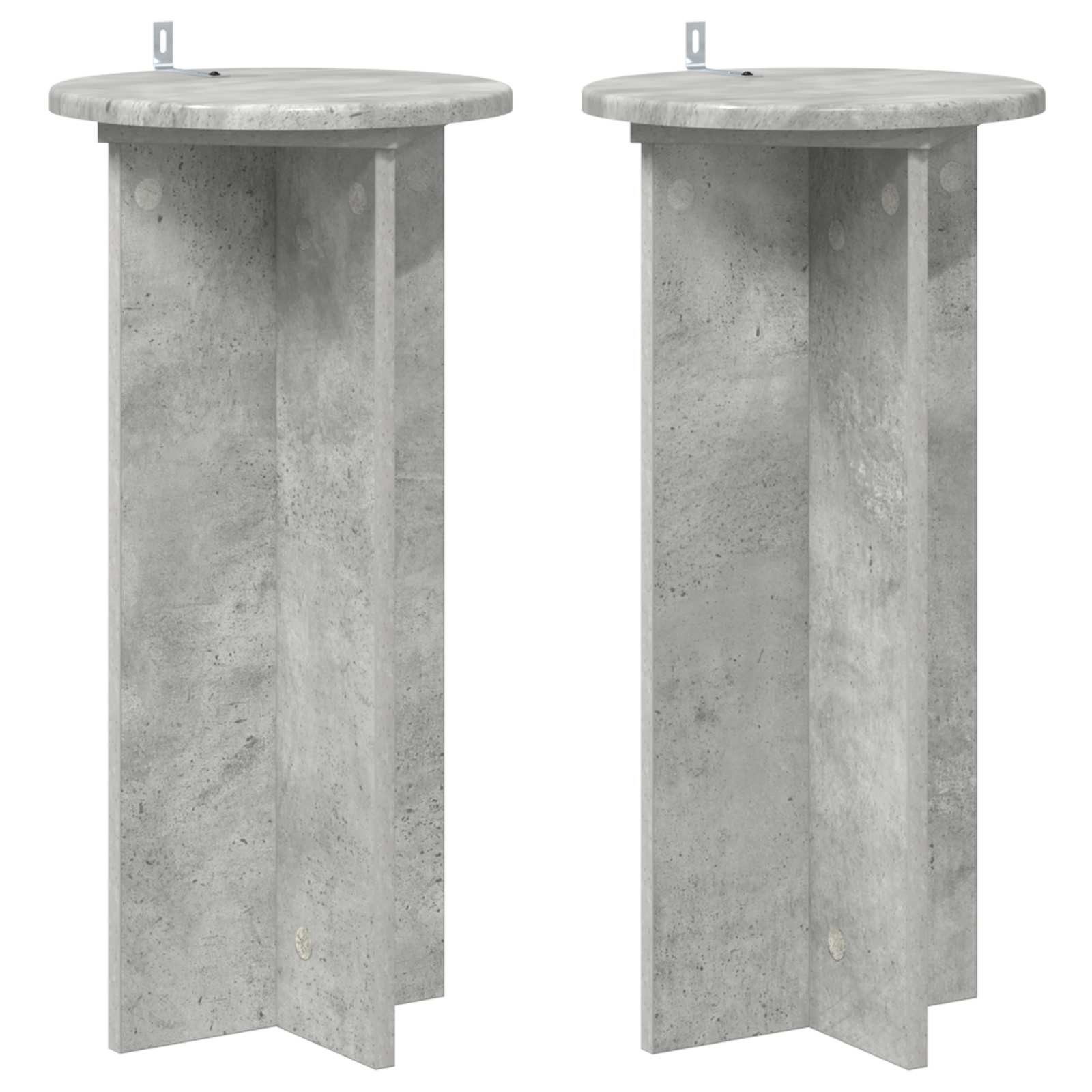vidaXL Blumenständer Pflanzenständer 2 Stk. Betongrau 29,5 x 29,5 x 60 cm (2 St)