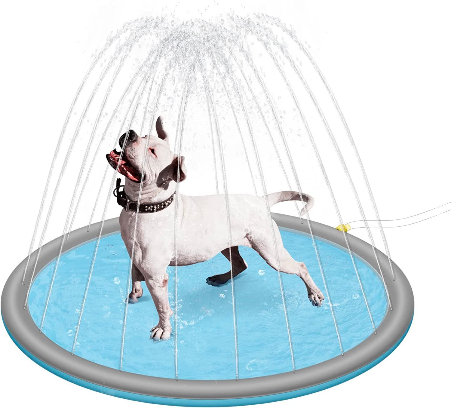 EUGAD Hundepool, (1-tlg), mit Sprinkler für kleine Hunde, Rutschfester Boden