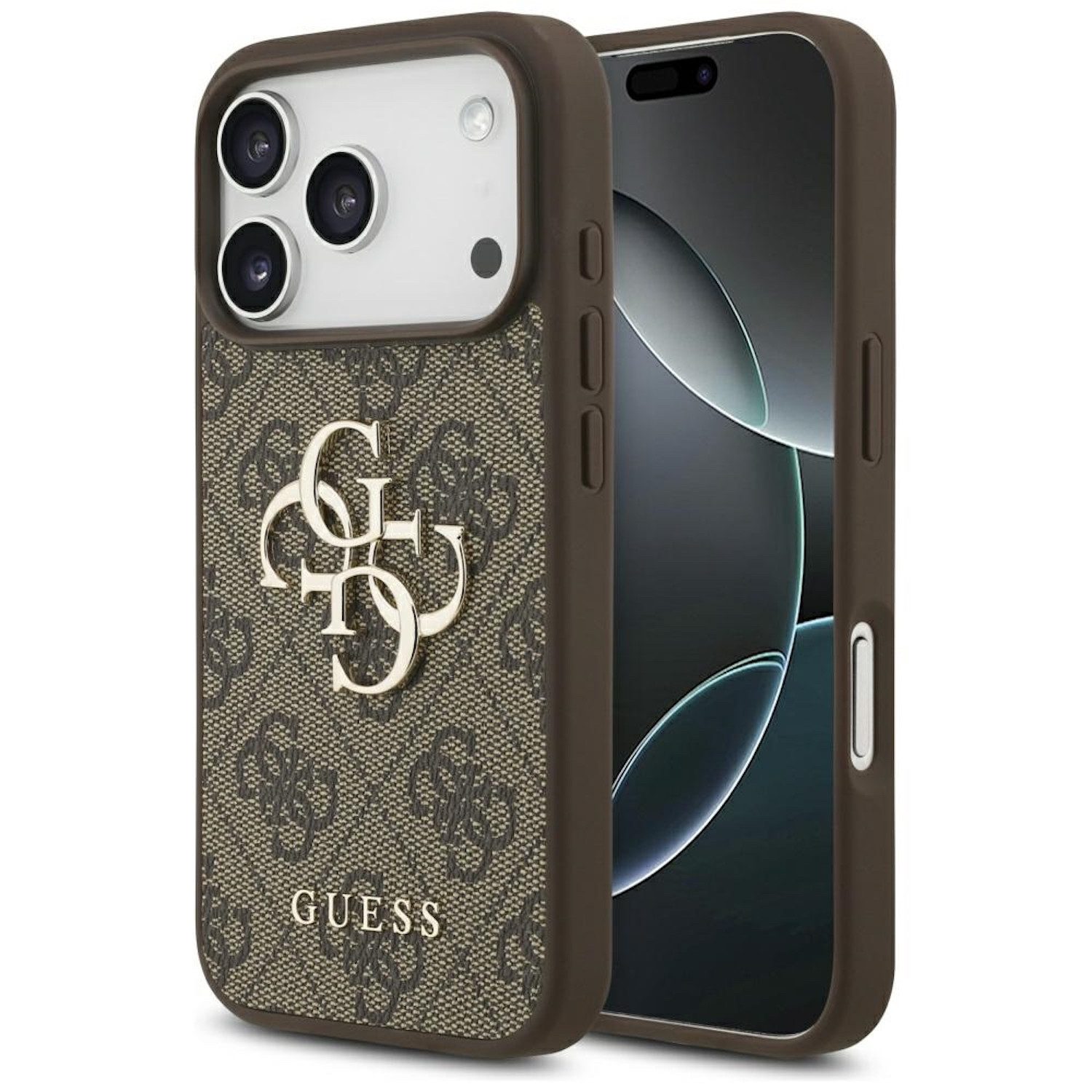Guess Smartphone-Hülle Guess Apple iPhone 17 Pro 4G Big Logo Schutzhülle Case Cover Braun