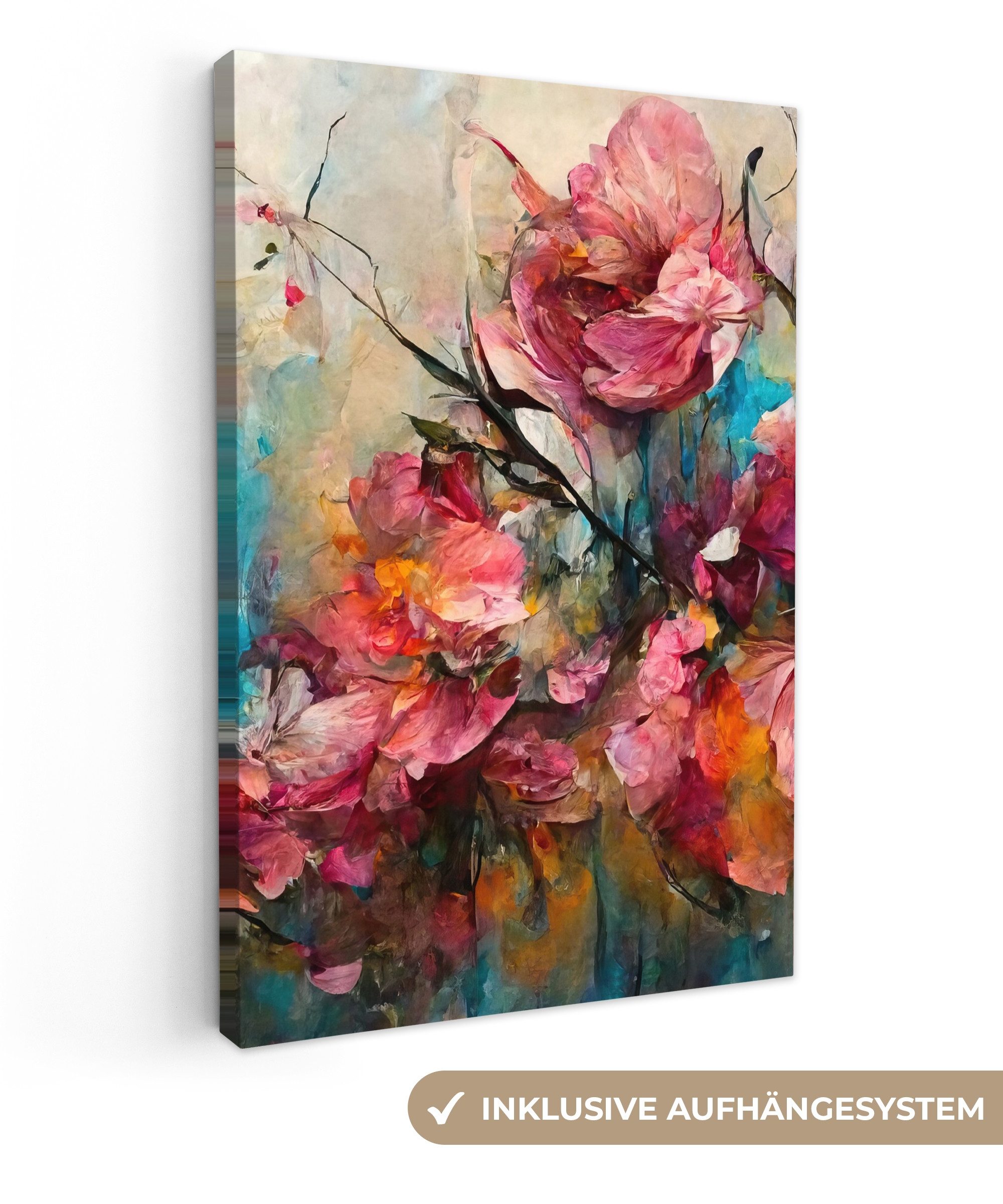 OneMillionCanvasses® Leinwandbild Kunst - Blumen - Rosa - Rosen - Natur, Fo günstig online kaufen