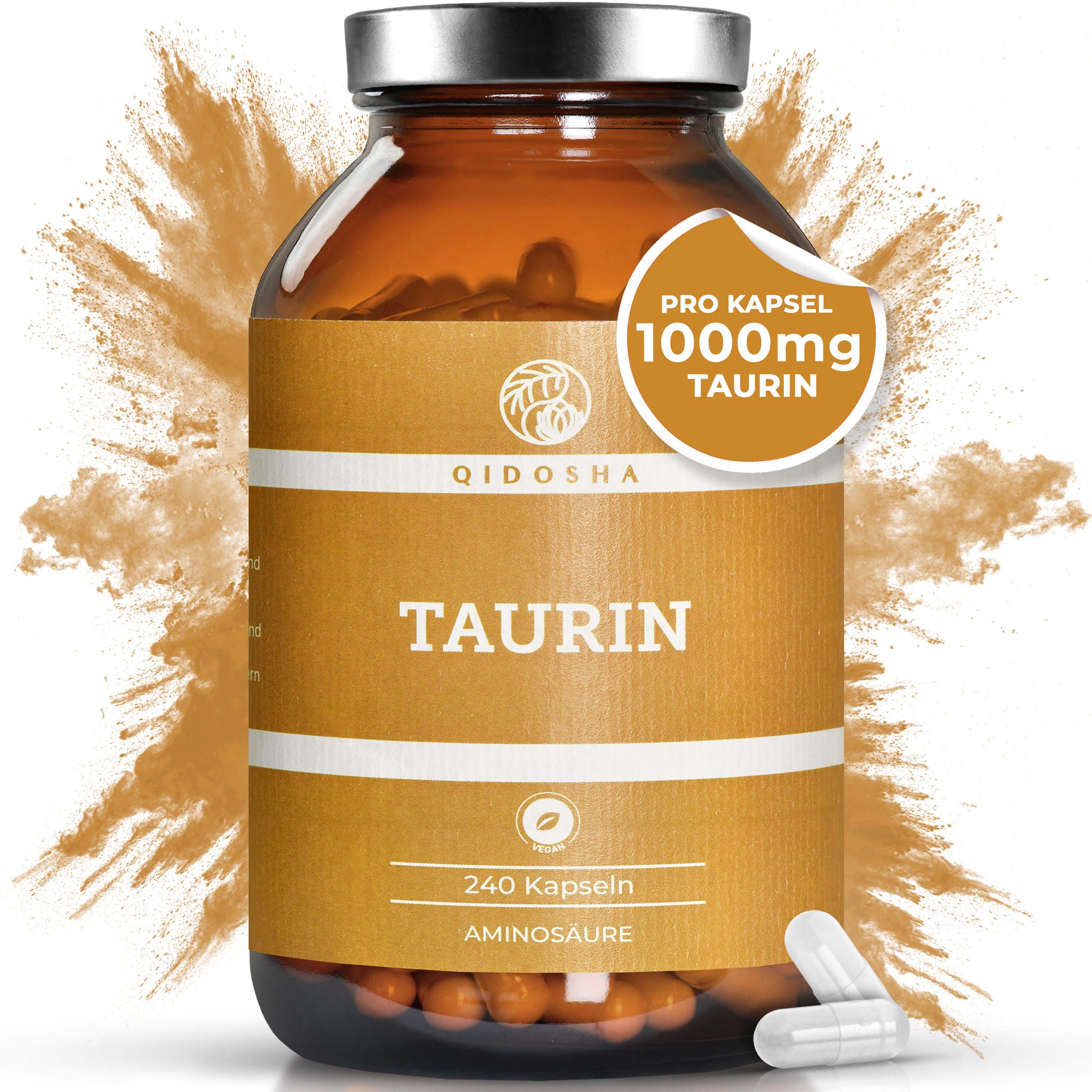 QIDOSHA L-Taurin Kapseln 1000 mg Hartkapsel, 269.3 g, Taurin Supplement
