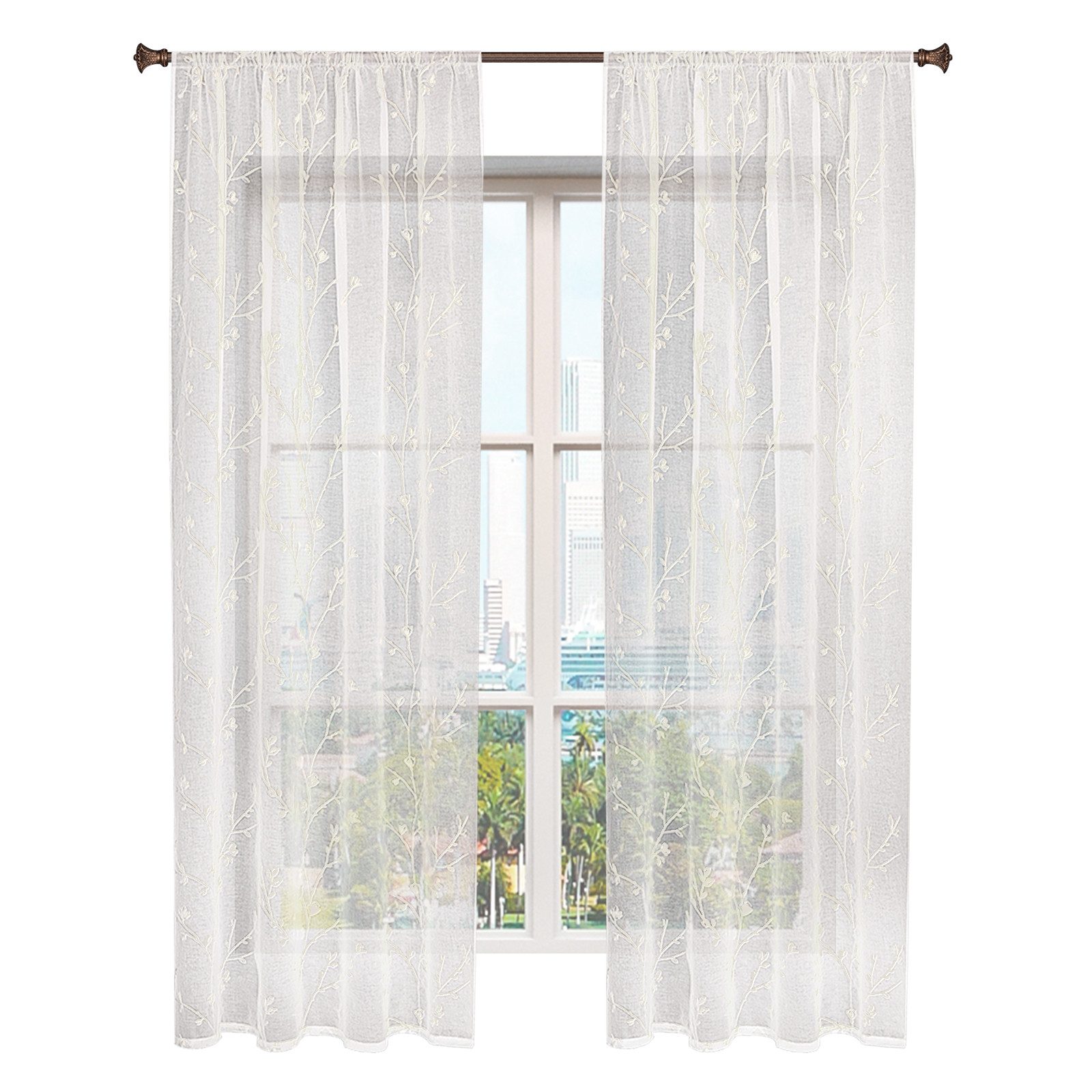 Woltu Gardine, (2 St), halbtransparent, transparent günstig online kaufen