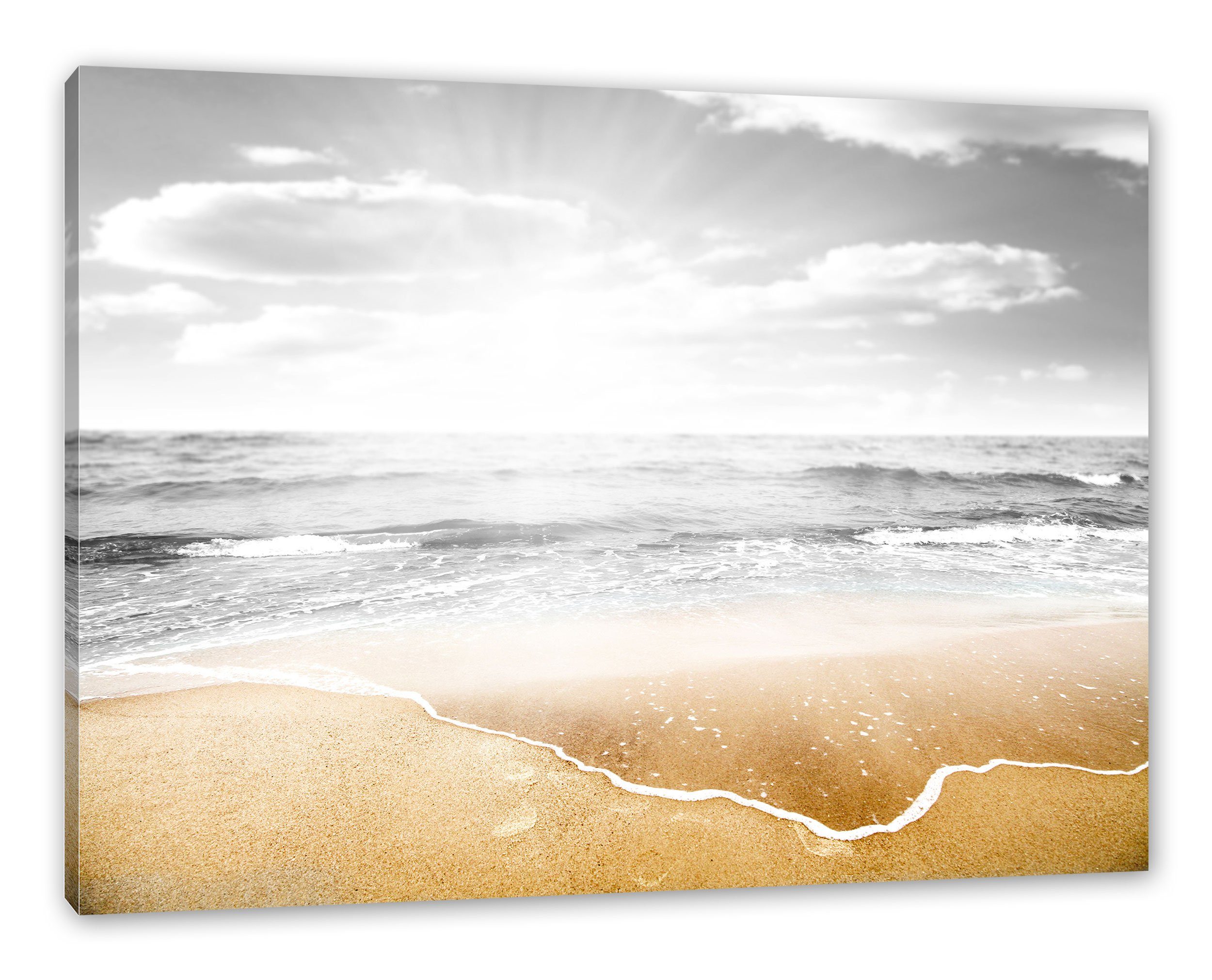 Pixxprint Leinwandbild Wellen am Traumstrand, Wellen am Traumstrand (1 St), Leinwandbild fertig bespannt, inkl. Zackenaufhänger