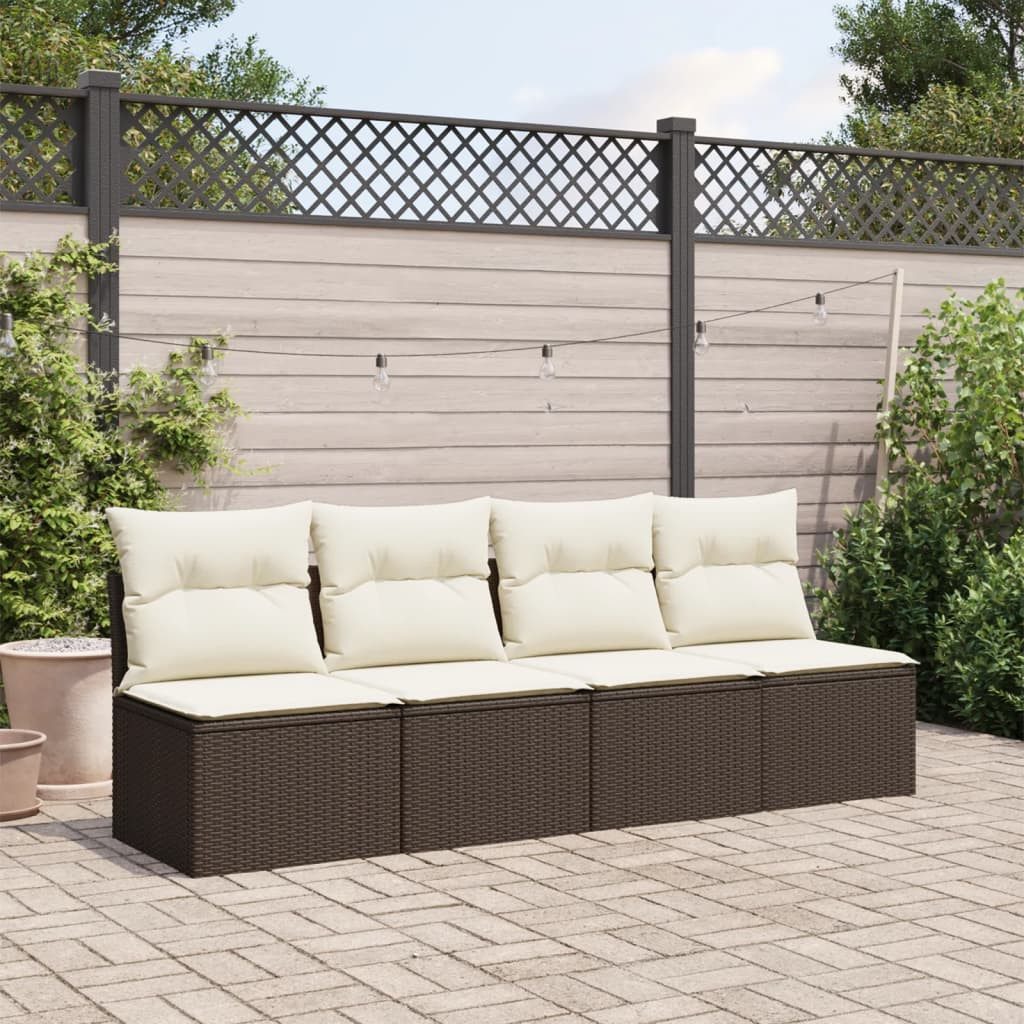 vidaXL Loungesofa Gartensofa mit Kissen 4-Sitzer günstig online kaufen