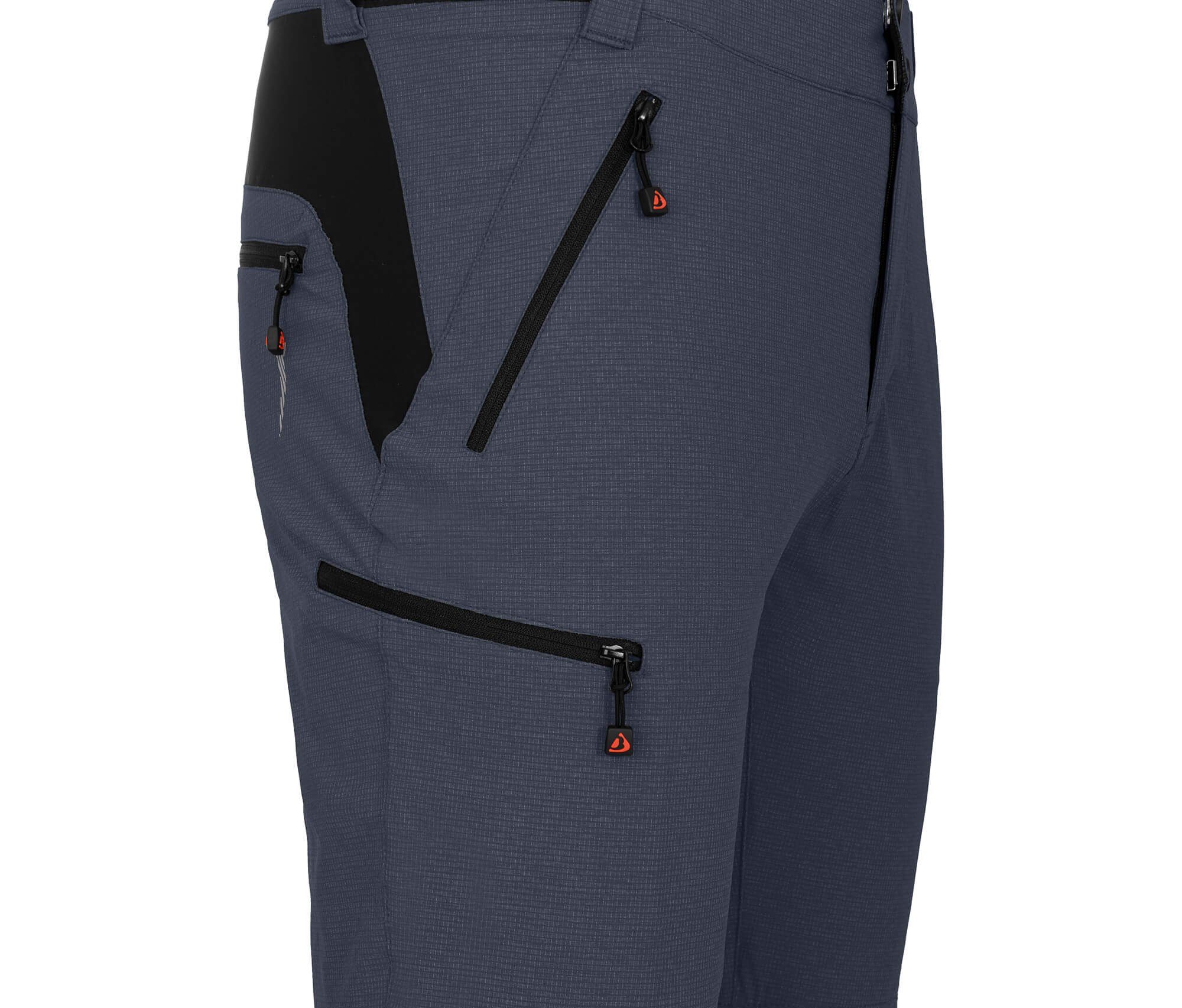 Fahrradhose PORVOO Bermuda (mit gepolsterter Innenhose) Herren Radshorts, robust, elastisch, Normalgrößen, grau/blau