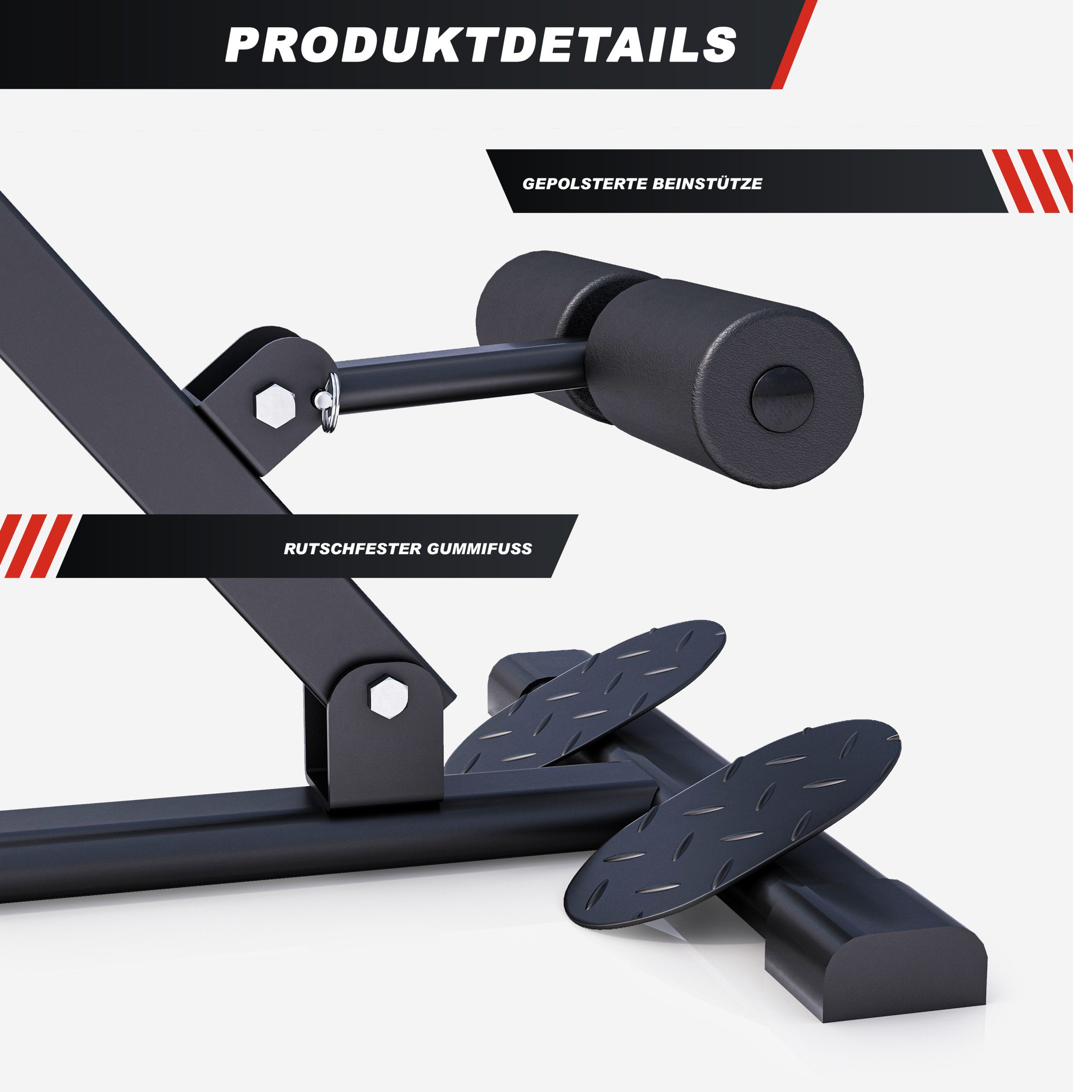 GORILLA SPORTS Rückentrainer Klappbar, Verstellbar - Hyperextension, Rückenstrecker Zuhause, (1-tlg)