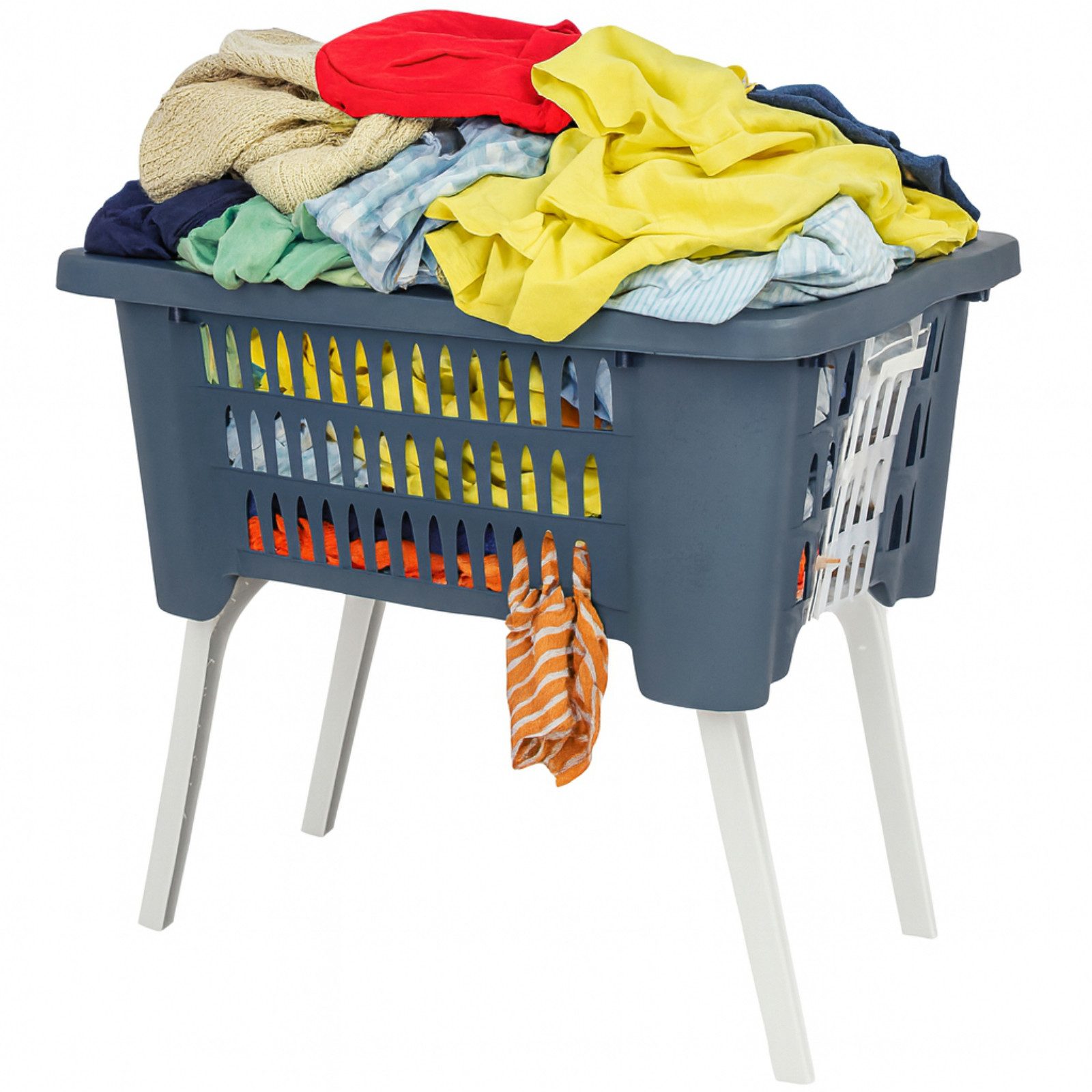 Koopman Wäschekorb Wäschebehälter Klappbar 38 L Blau / Grün / Grau (1 St), günstig online kaufen