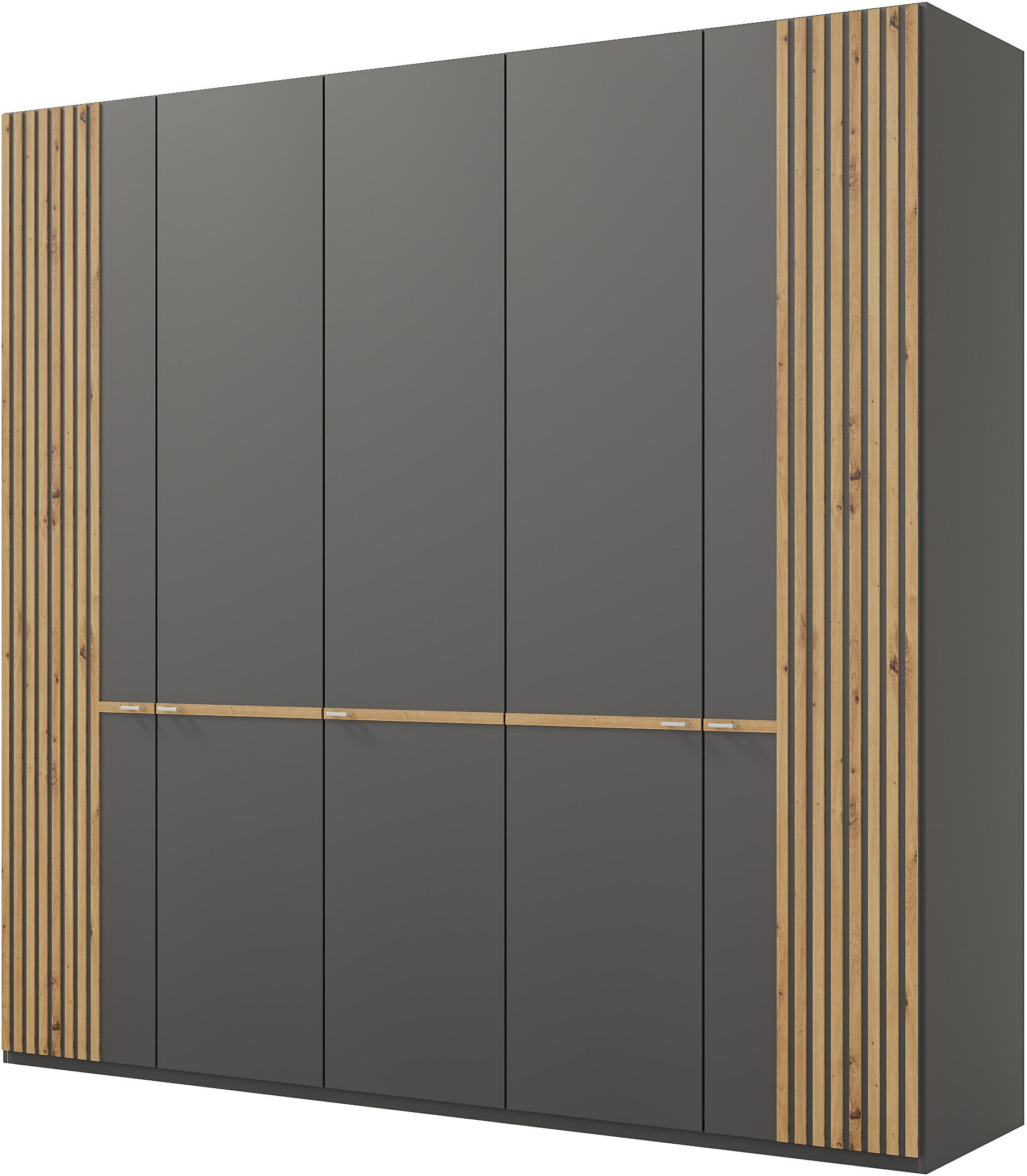 Musterring Kleiderschrank Isabelle Lamellen in Eiche, Griffe in silber, verschiedene Größen und Farben