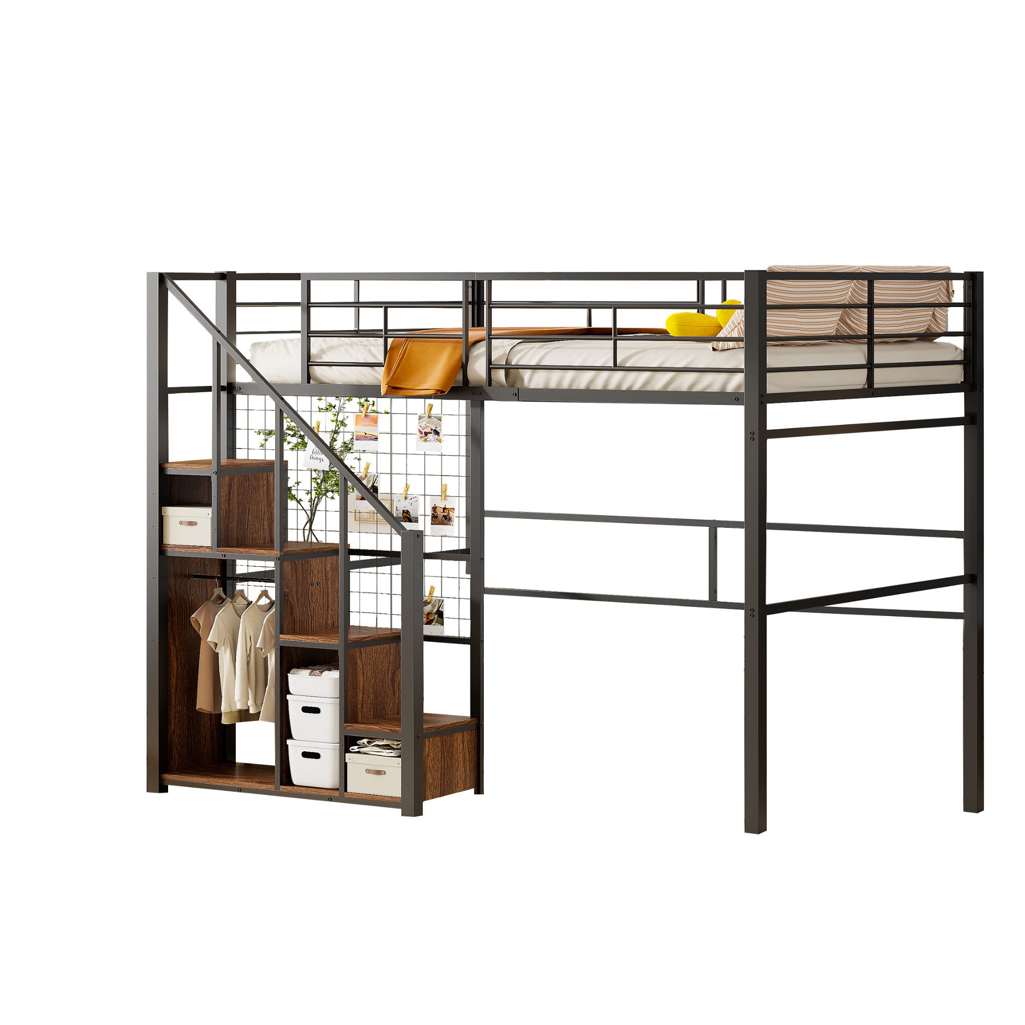 Flieks Hochbett Doppelbett Kinderbett Metallbett 140x200cm günstig online kaufen