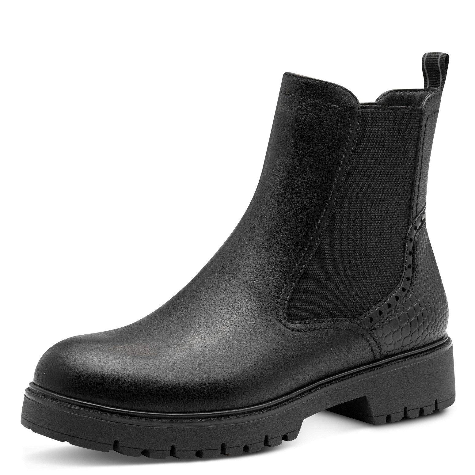 Tamaris Chelseaboots, Blockabsatz, Stiefelette mit Kontrast-Rahmennaht