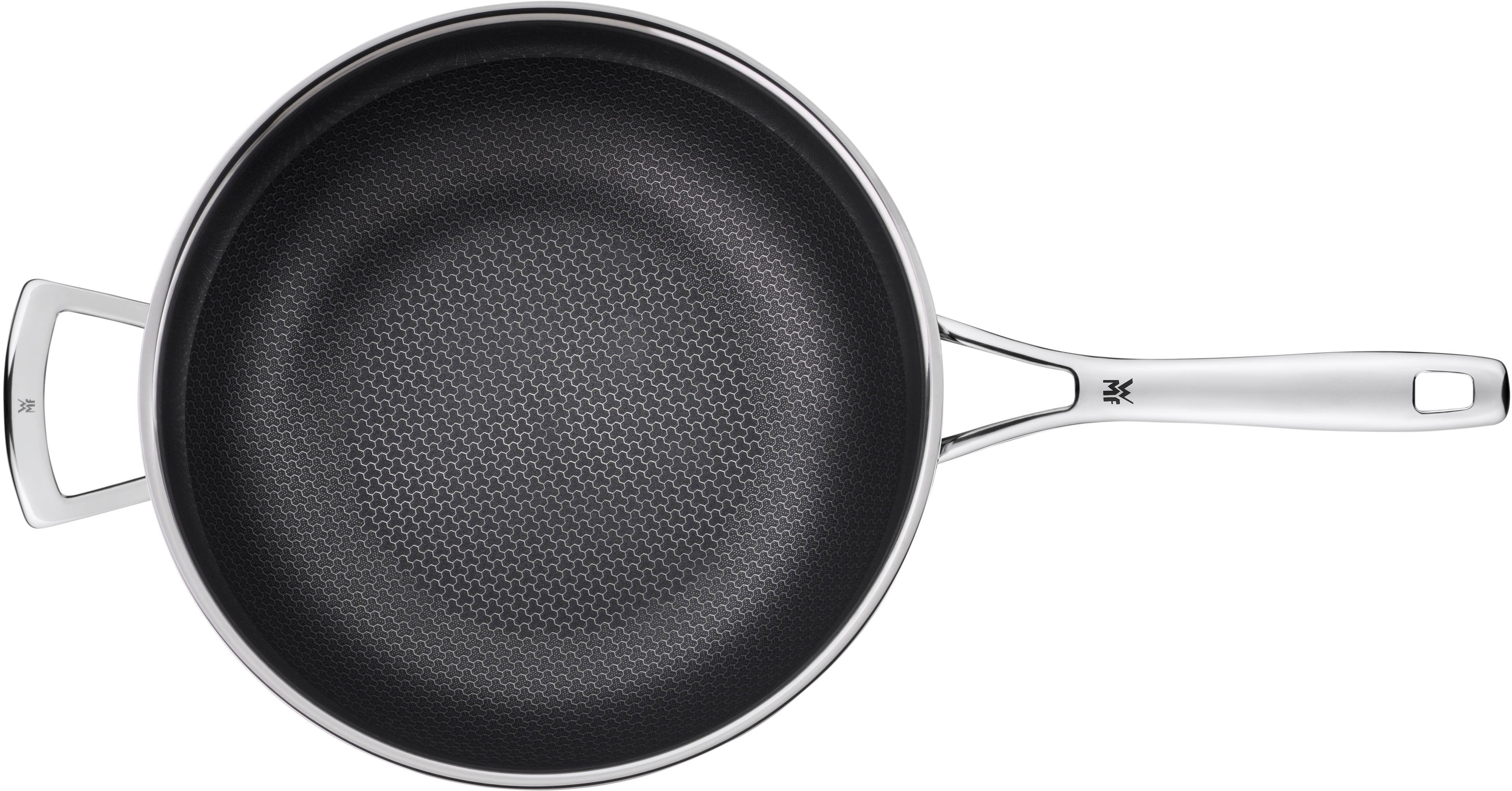 WMF Wok Profi Resist, Cromargan®Edelstahl (1-tlg), 28 cm, kratzfest, Antihaftversiegelung, mehrschichtiger Aufbau