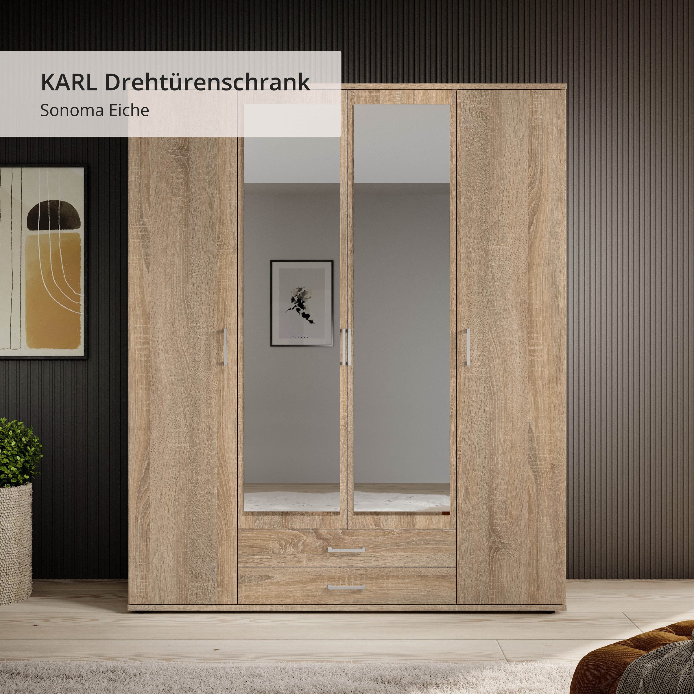 möbelando Kleiderschrank Kitty IV 159 x 196 x 54 cm (B/H/T) günstig online kaufen