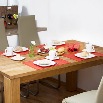 Platzset, 18 teiliges Tischset rot, relaxdays