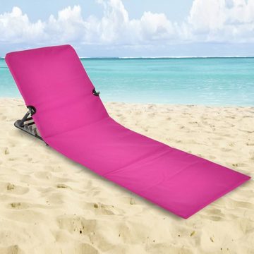 HI Gartenliege Faltbare Strandmatte PVC Rosa, 1 St.