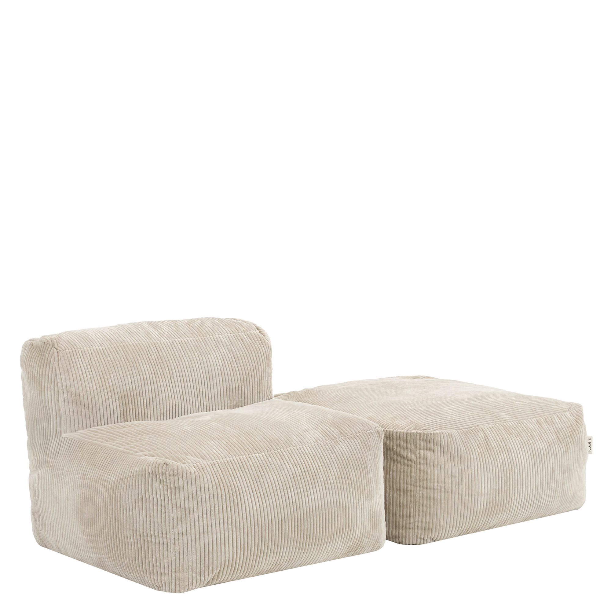 icon Sofa Modulares Sessel mit Hocker aus Cord Flauschig „Zen“, Spar-Set, Schaumstoff Füllung, für Wohnzimmer, für Schlafzimmer