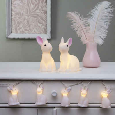 MARELIDA LED-Lichterkette LED Lichterkette Bunny 10 weiße leuchtende Hoppel Häschen Kinderzimmer, 10-flammig