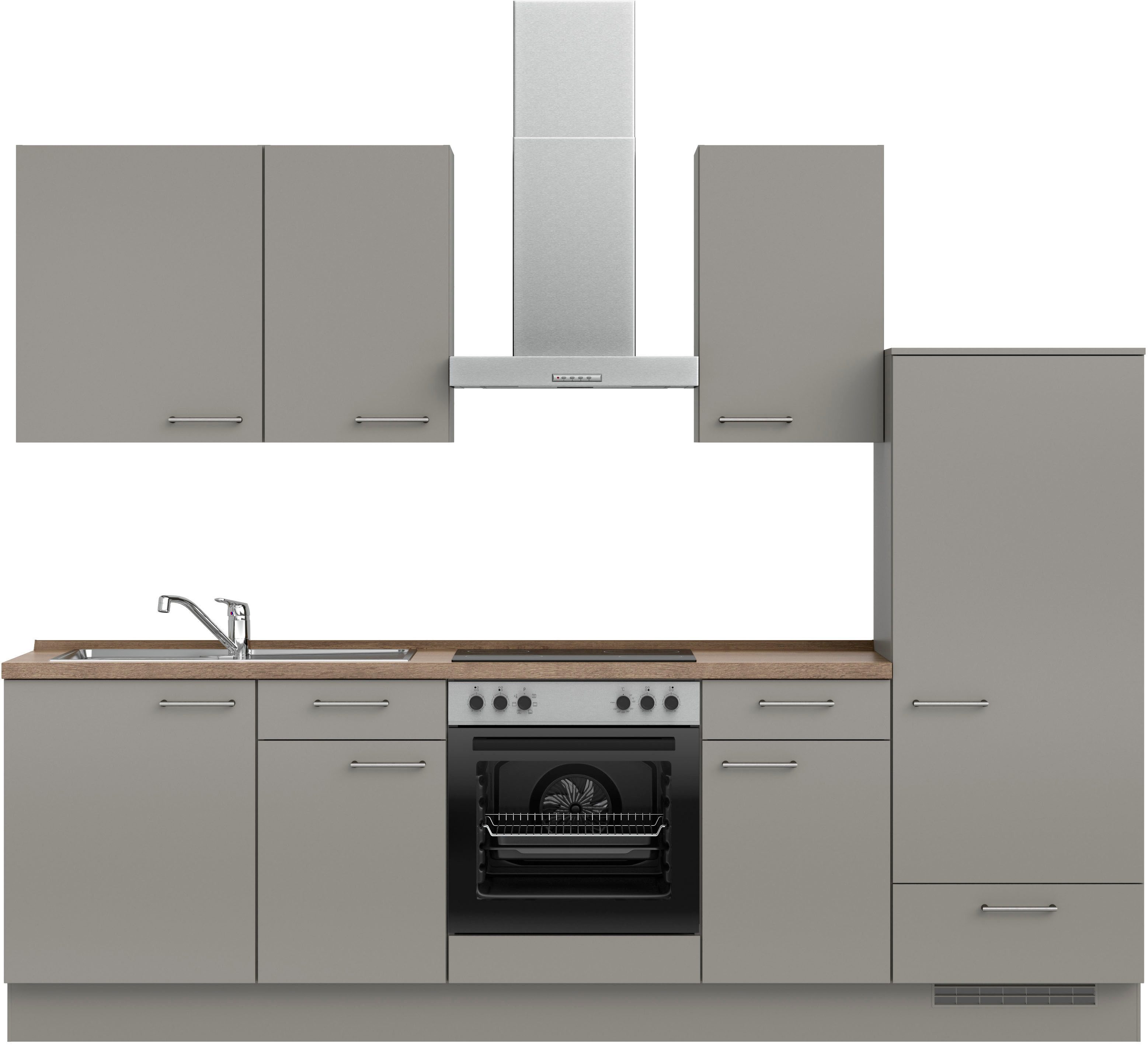 nobilia® Küchenzeile "Laser I", NEU: individuell anpassbar mit gratis Profi-Beratung, vormontiert, 270 cm breit, optional mit verschiedenen E‑Geräte-Sets