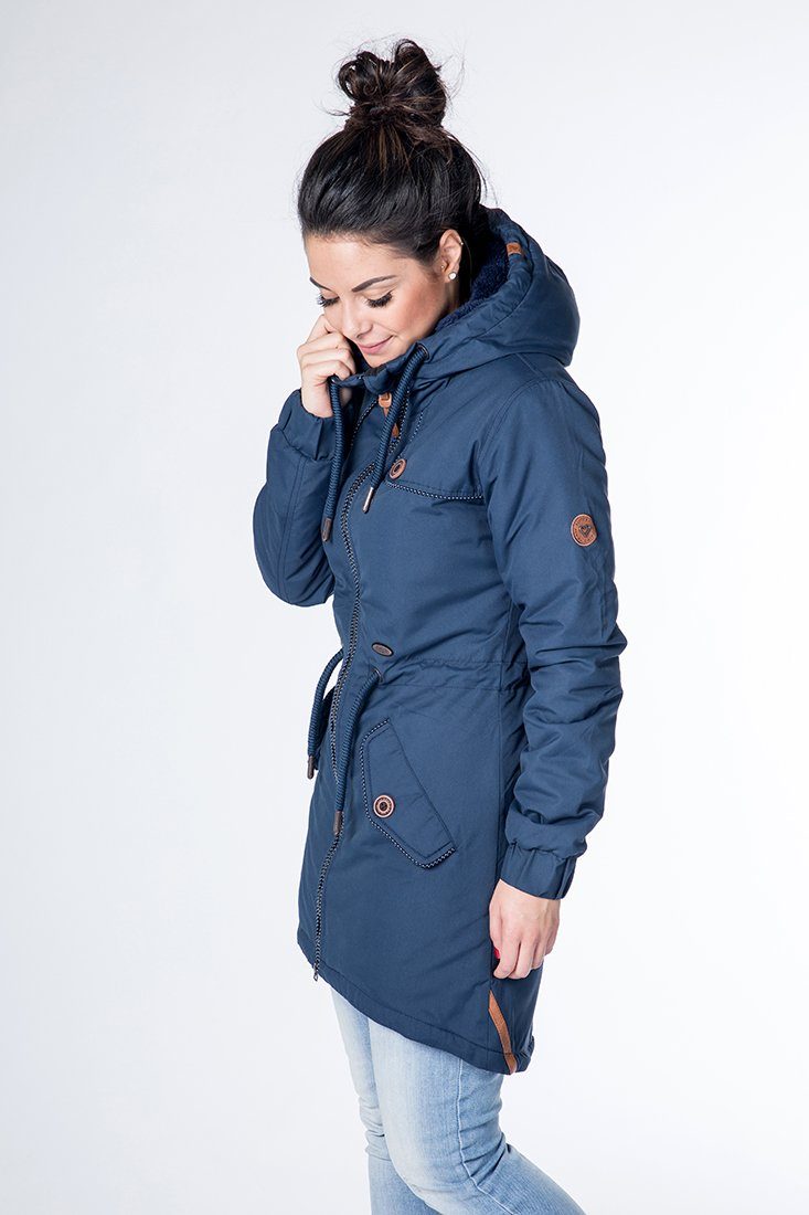 Alife & Kickin Funktionsparka navy und CHARLOTTE mit Kragen II hochschließendem Kapuze CS COAT