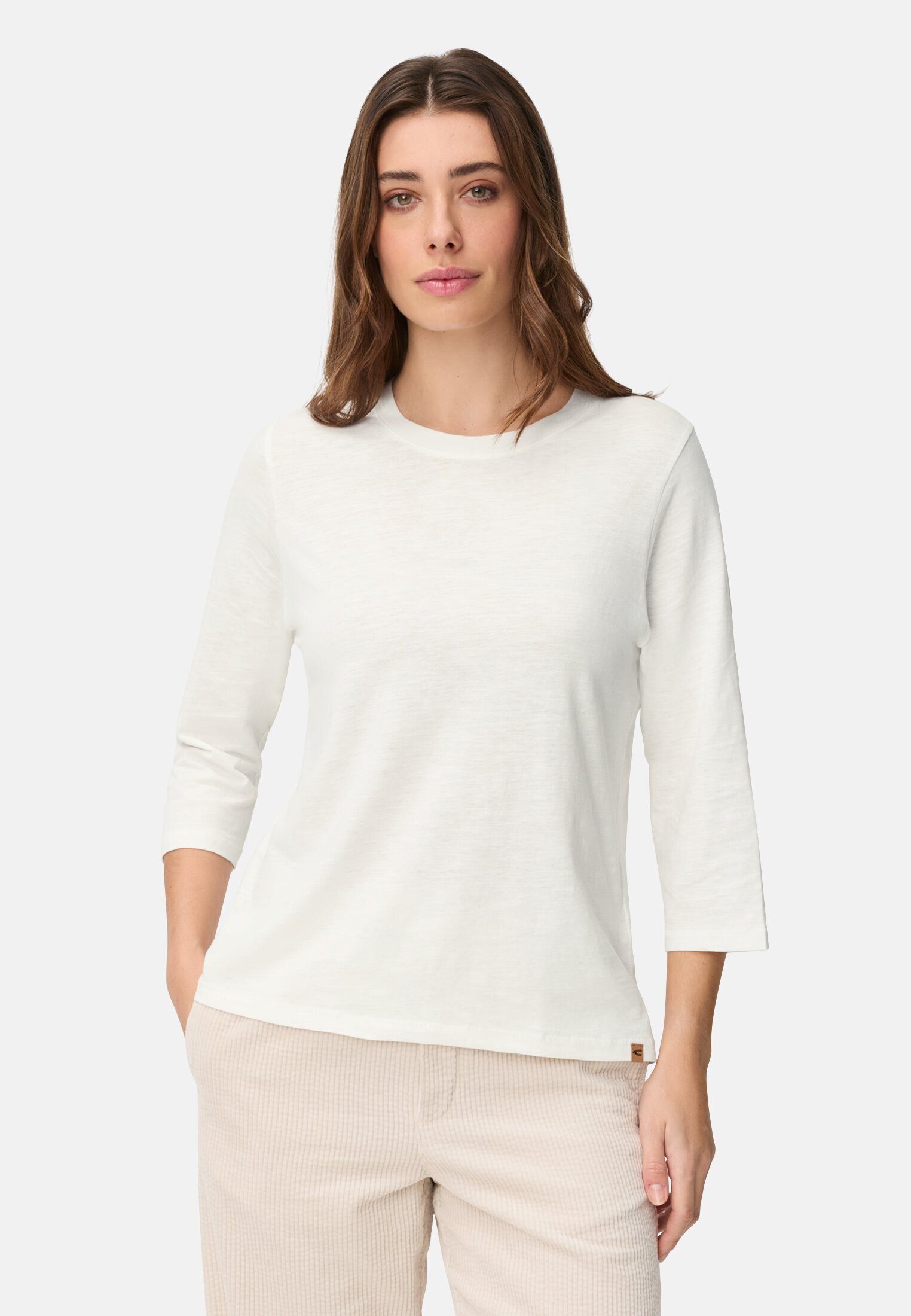 camel active Longsleeve mit 3/4-Ärmeln Dreiviertelarm Rundhals (1-tlg)