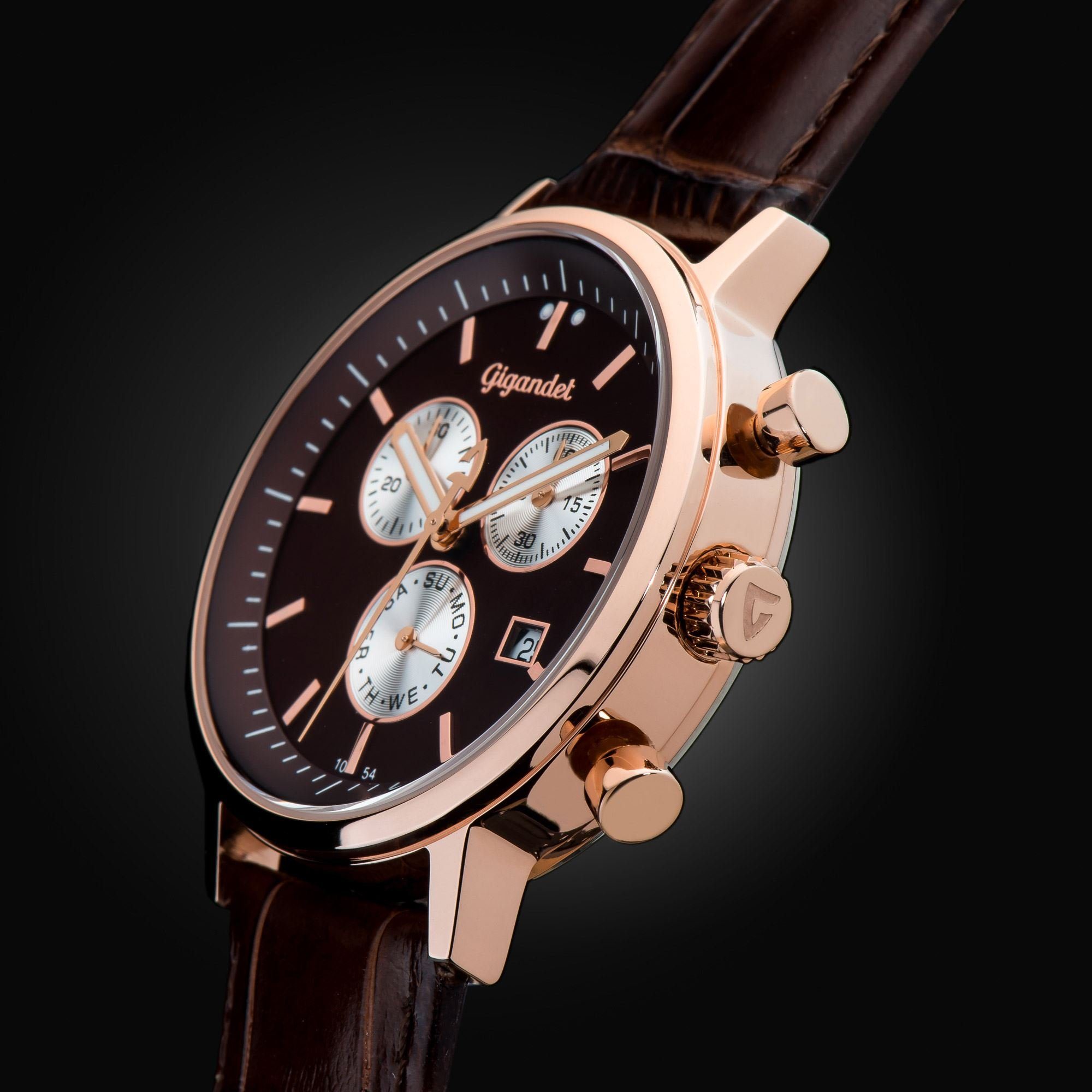 Gigandet Chronograph Classico, und Chronograph, Mineralglas, Tag- Datumsanzeige