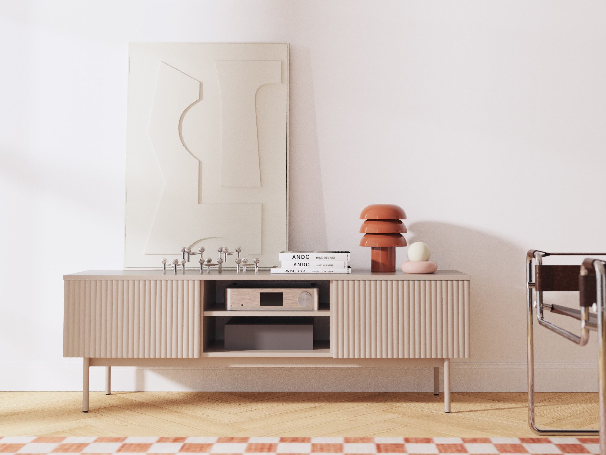 Beautysofa TV-Schrank Soft, Rillenfronten & Push-to-Open-System (mit zwei S günstig online kaufen