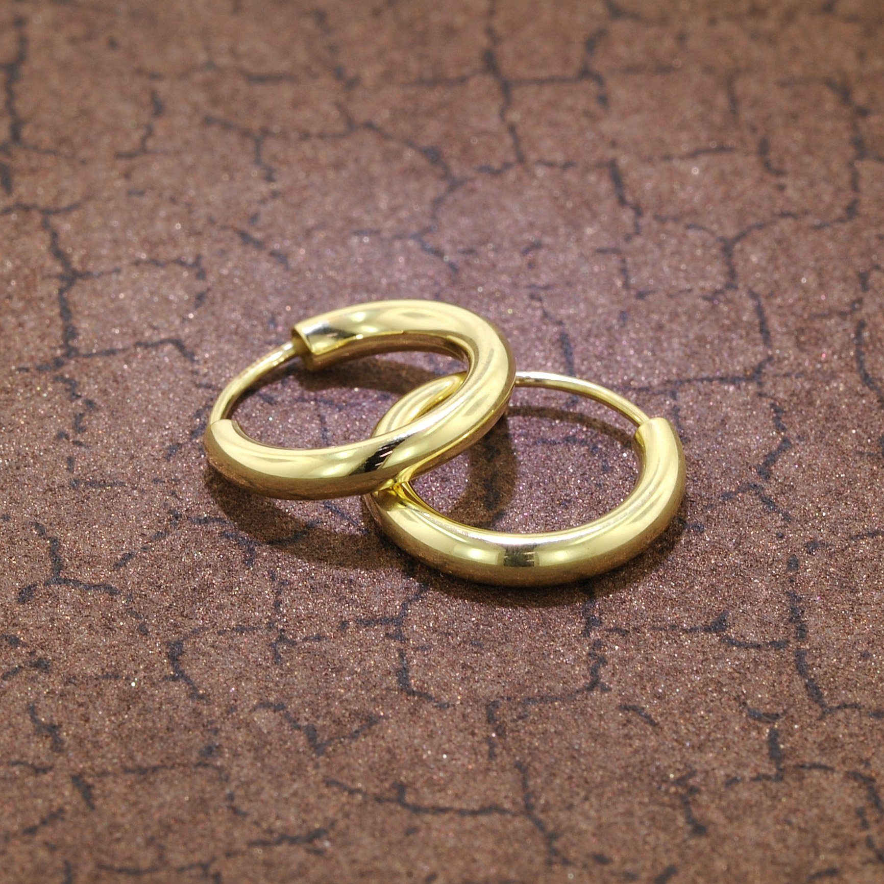 trendor Paar Creolen Damen Gold 333 / 8K Breite 2,5 mm Ø 15 mm günstig online kaufen