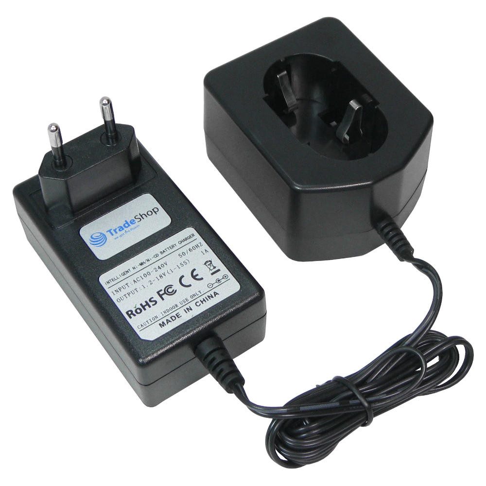 Trade-Shop Schnellladegerät 1,2V-18V passend für Hitachi EB1212C 321.652 EB1214L Universal-Ladegerät (1500.00 mA, Geeignet für Ni-Cd, Ni-MH Akkus / LED-Anzeige für den Ladezustand)