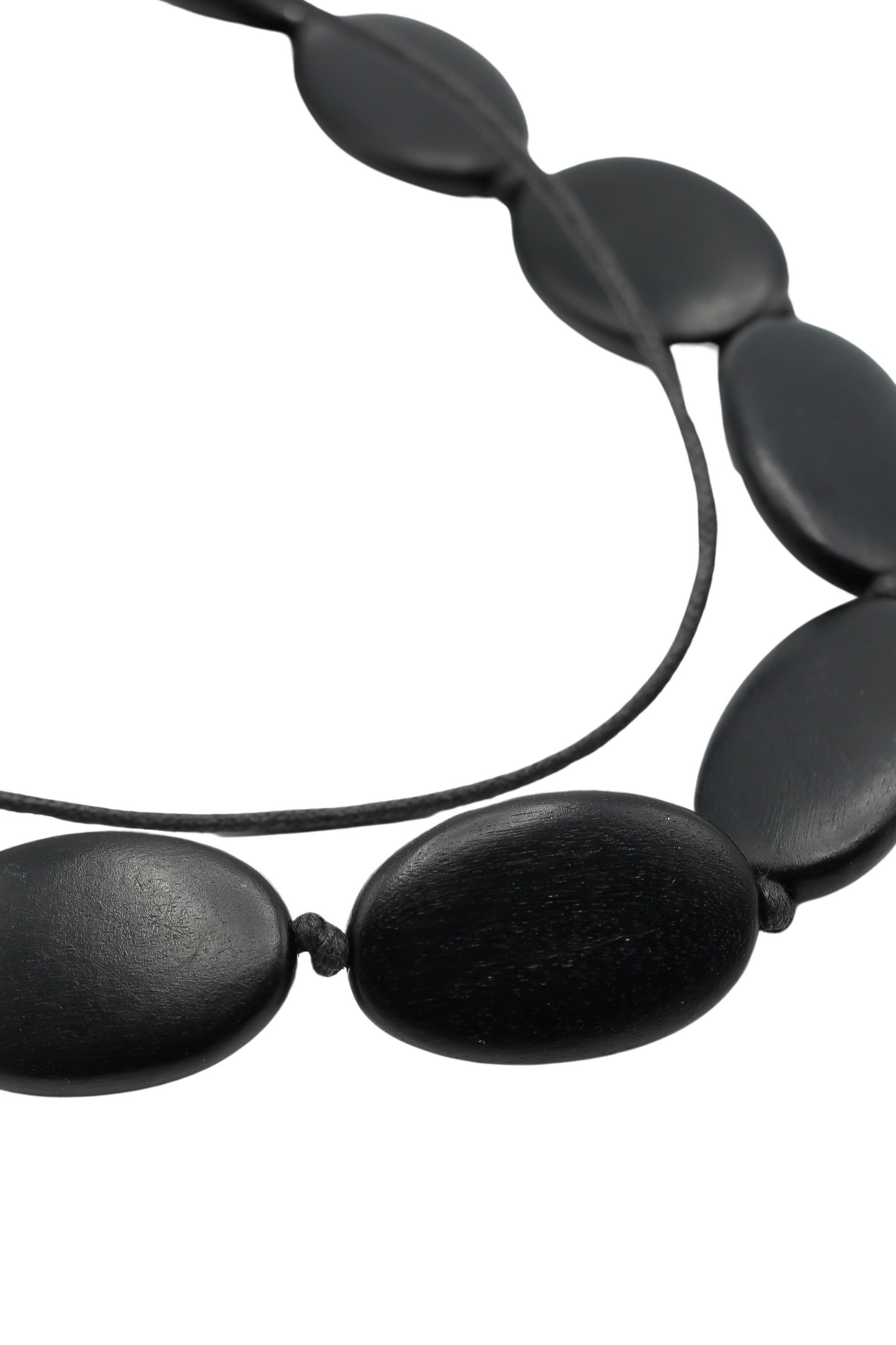 COLLEZIONE ALESSANDRO Lange Kette Charu, flache Holzperlen