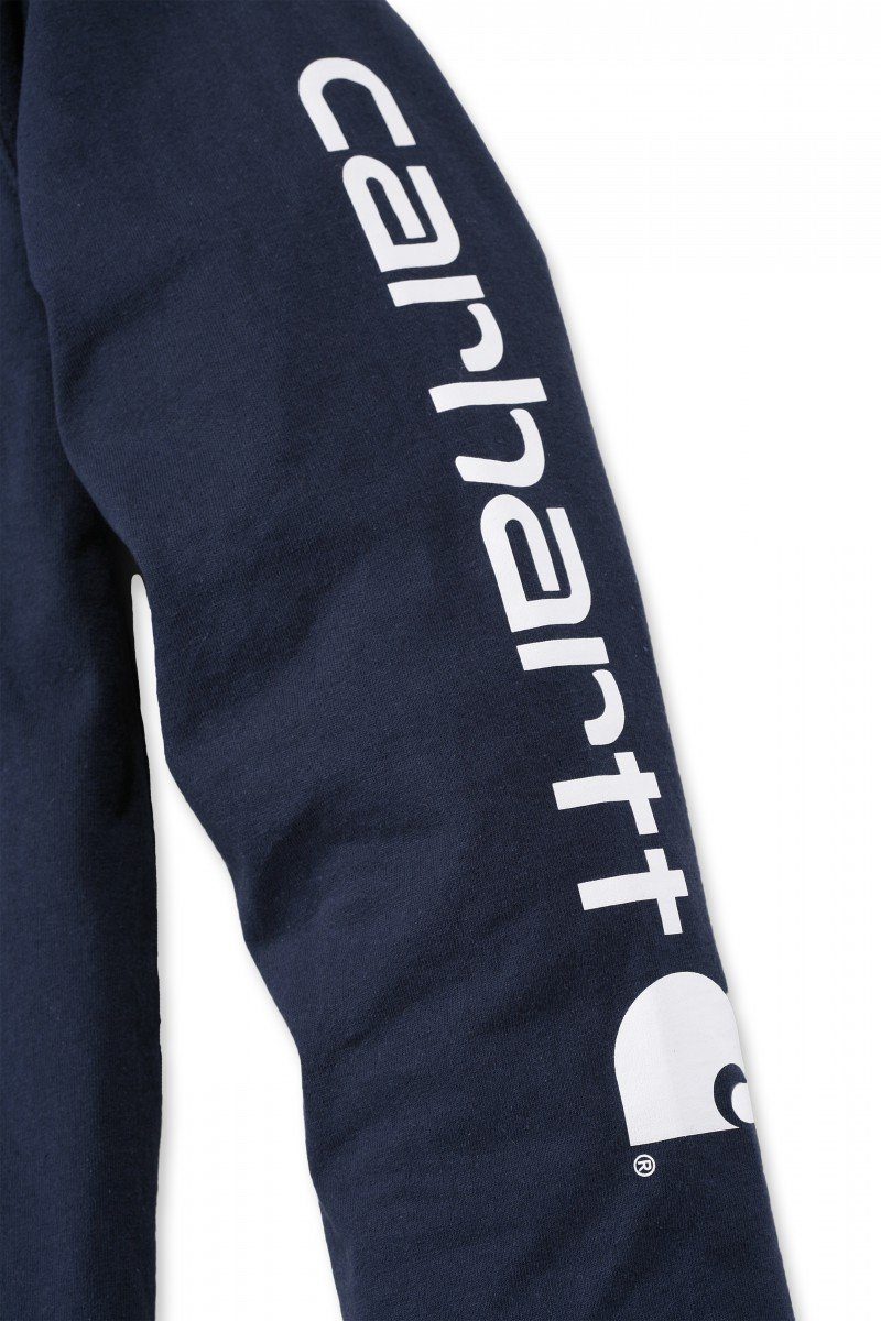 Langarmshirt Adult Relaxed Langarmshirt Heavyweight Herren Fit Carhartt navy Sleeve Graphic Carhartt Logo Long-Sleeve