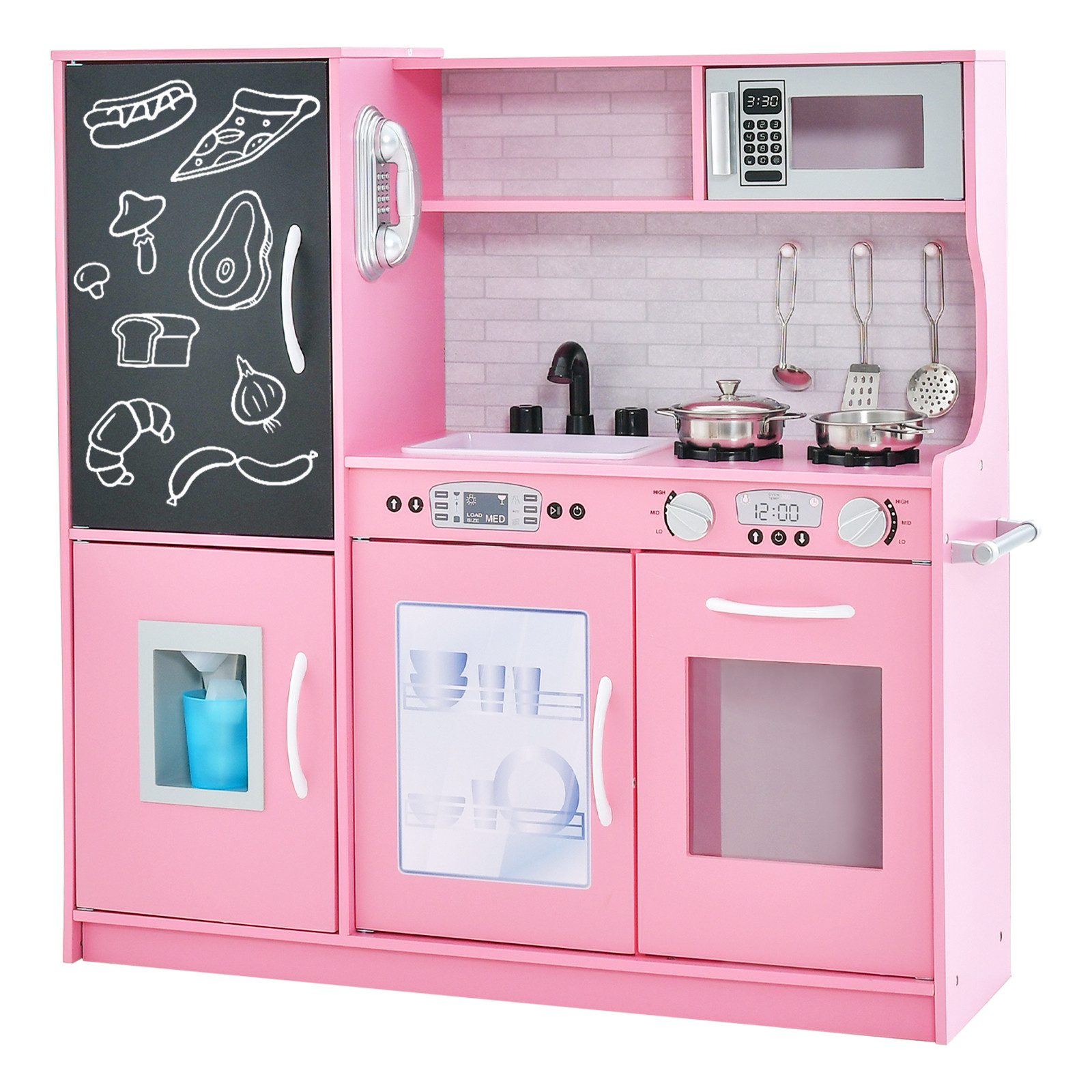 COSTWAY Spielküche Kinderküche, mit Zubehör & Tafel günstig online kaufen